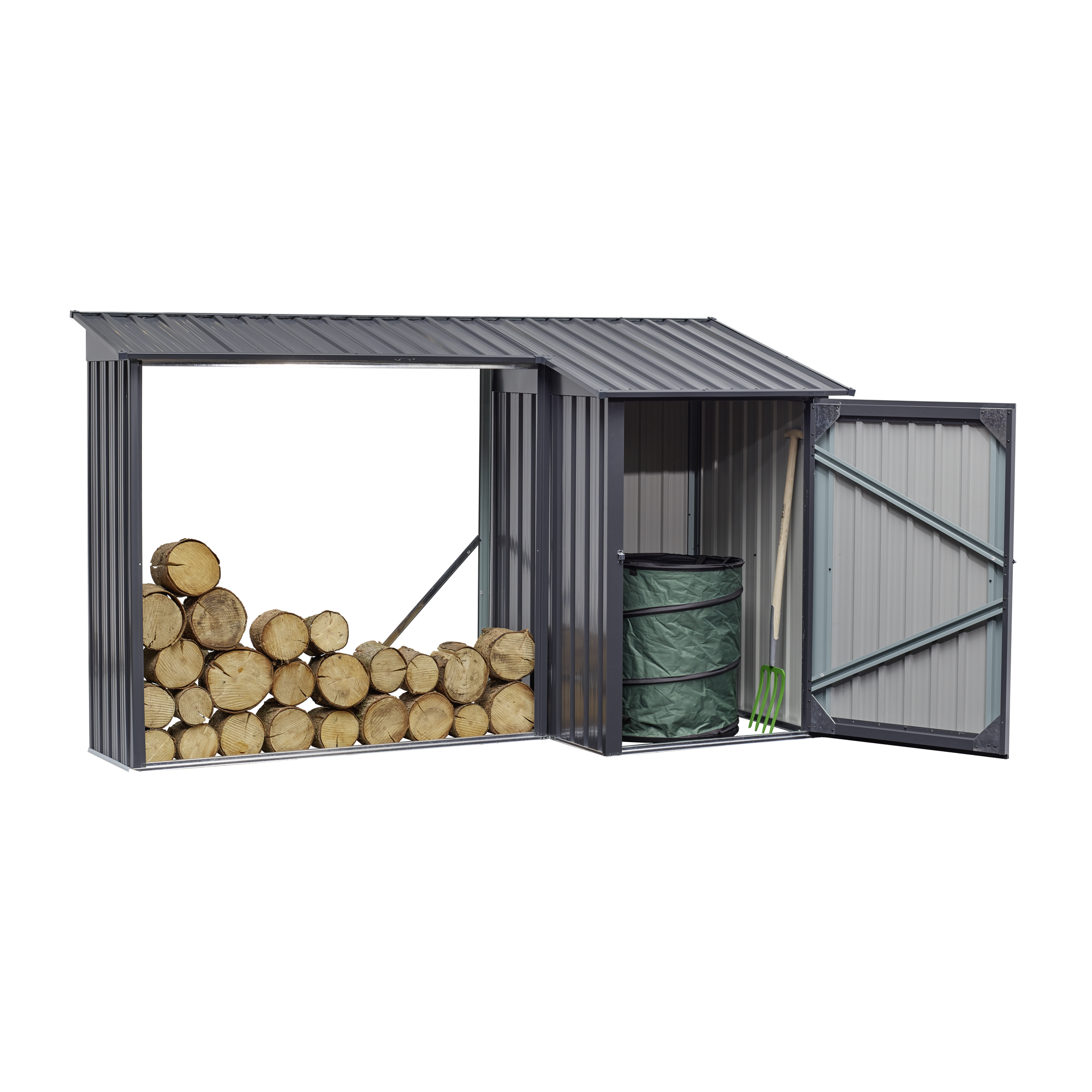 Kaminholzregal anthrazit 270 x 105 x 158 cm
