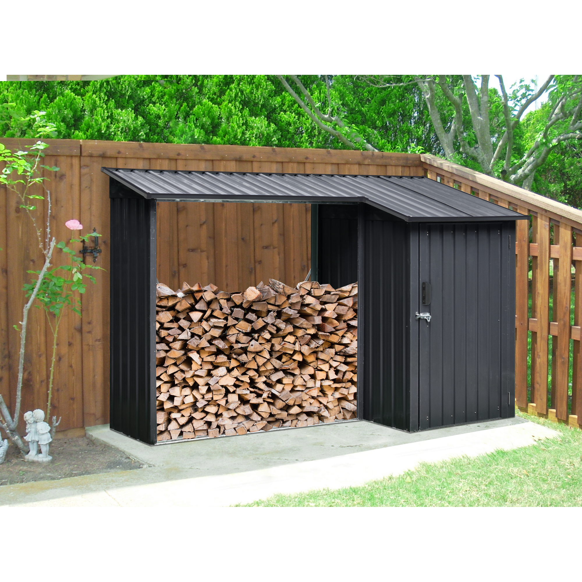 Kaminholzregal anthrazit 270 x 105 x 158 cm