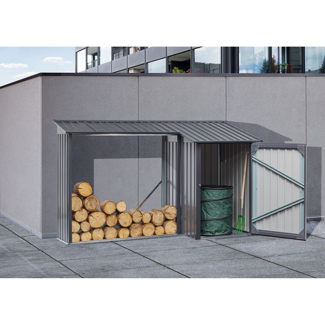 Kaminholzregal anthrazit 270 x 105 x 158 cm
