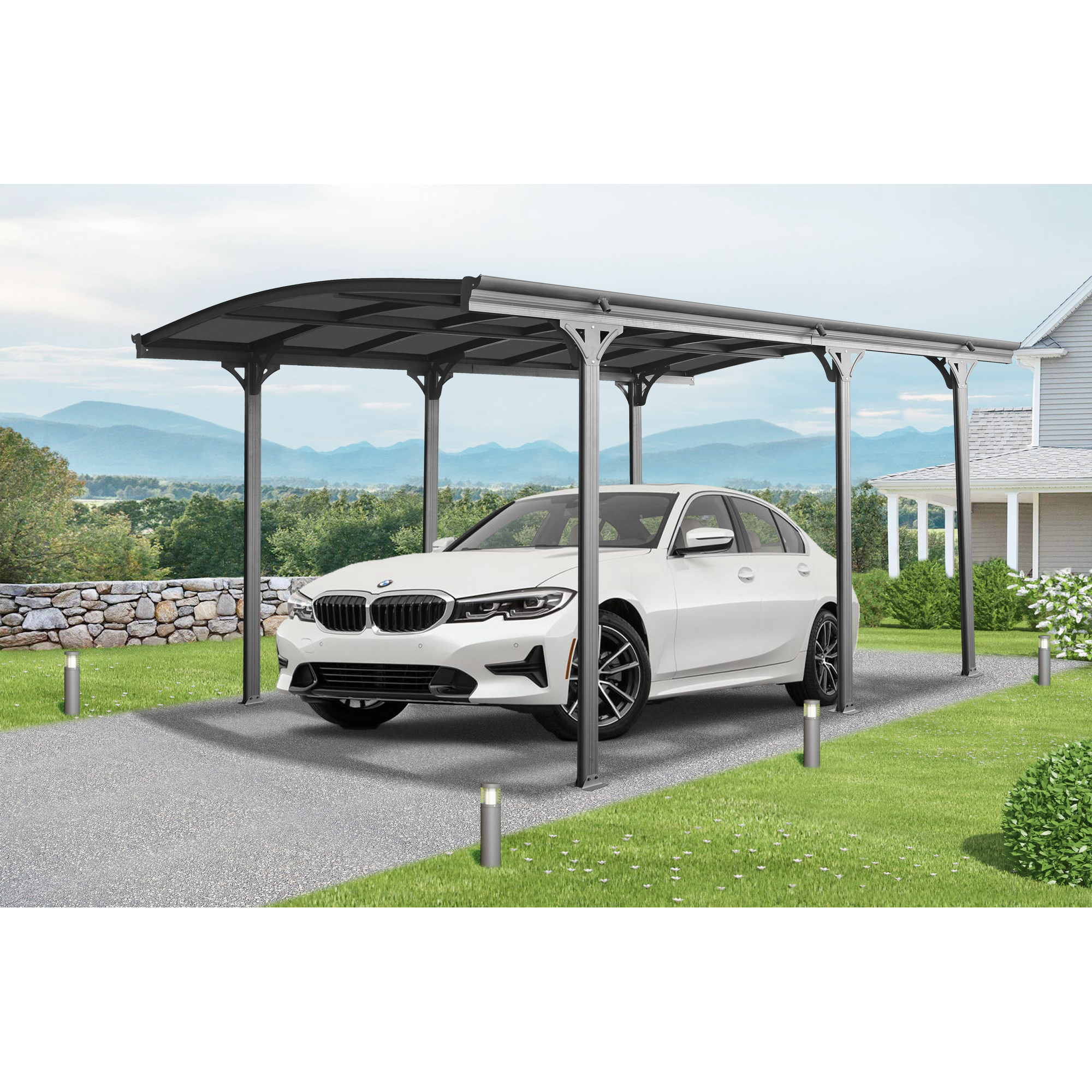 Carport anthrazit 300 x 505 x 238 cm