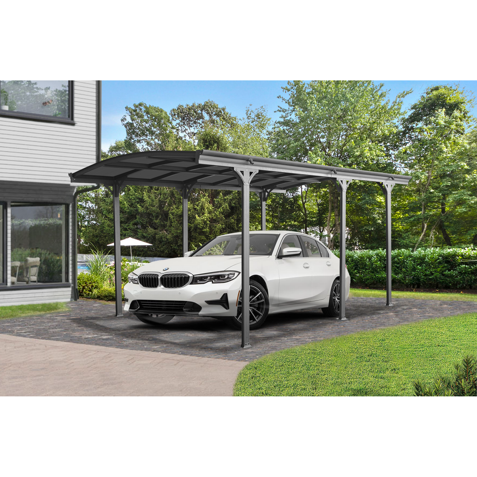 Carport anthrazit 300 x 505 x 238 cm