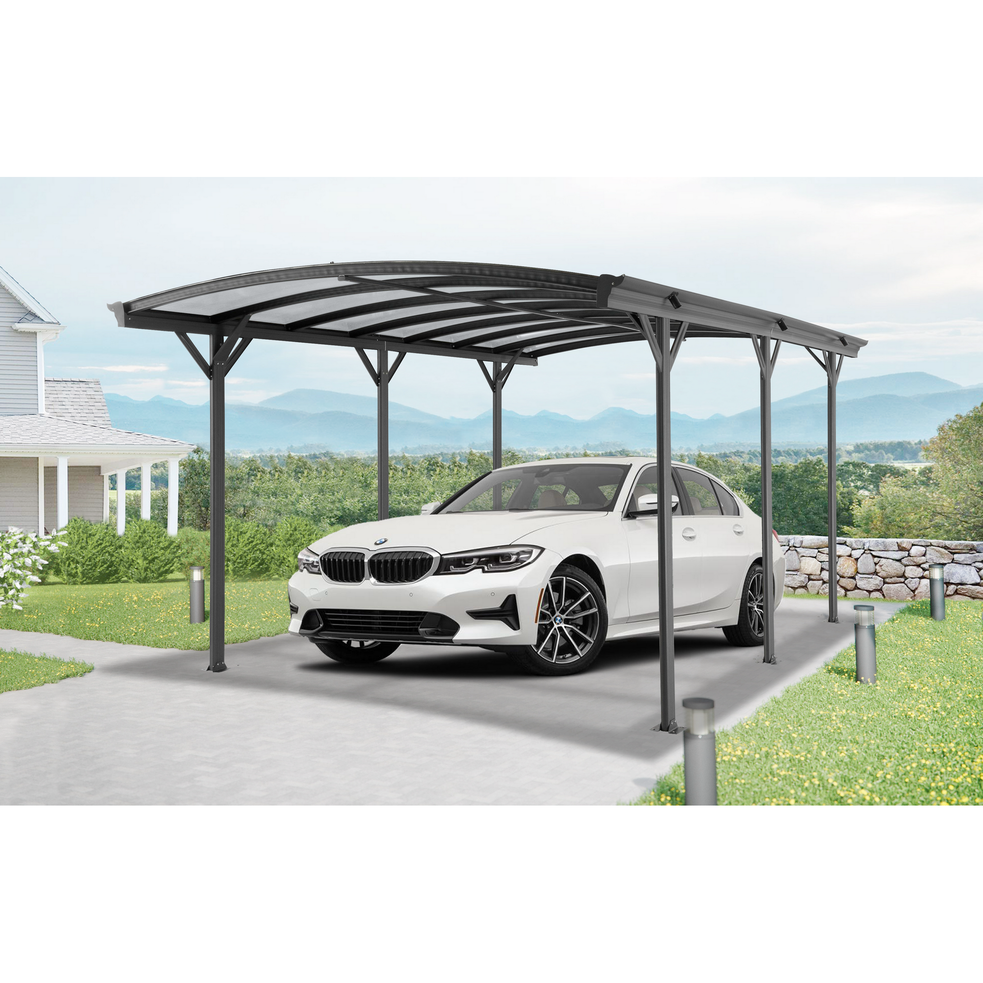 Carport anthrazit 300 x 505 x 219 cm