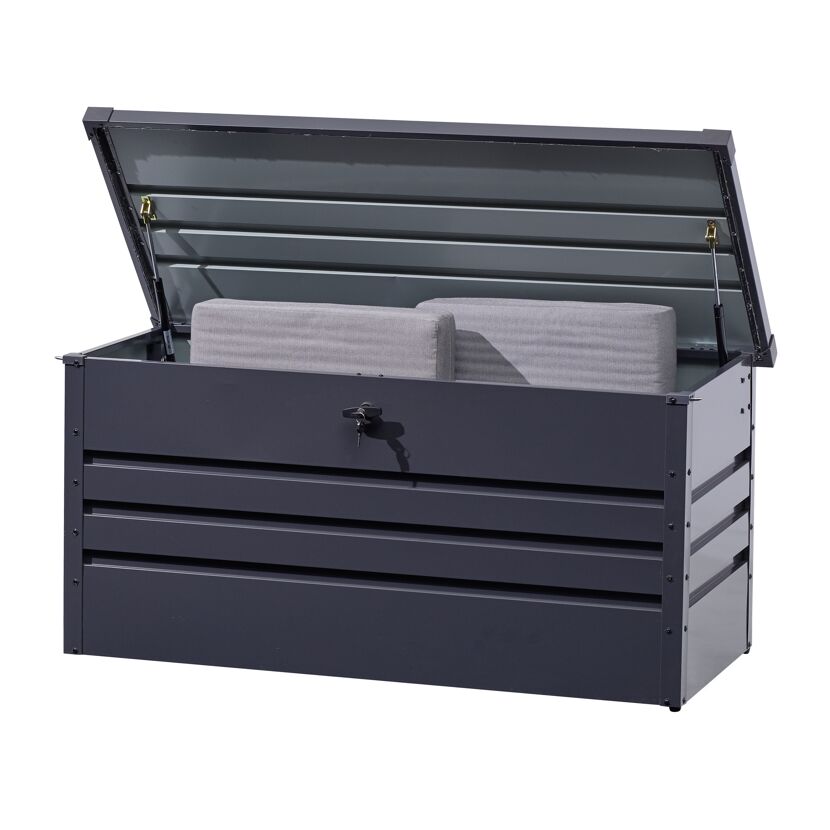 Gartenbox Stahlblech anthrazit 132 x 62 x 62 cm