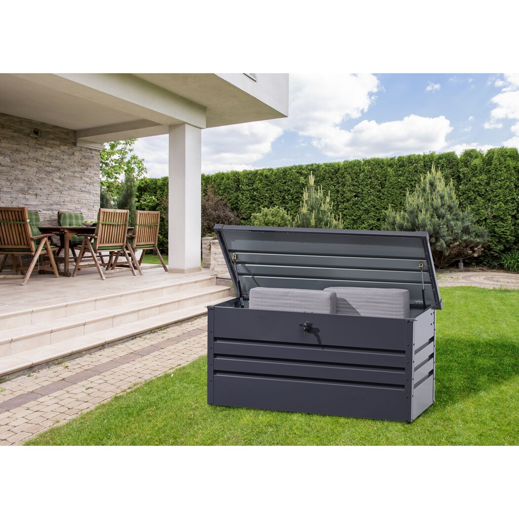Gartenbox Stahlblech anthrazit 132 x 62 x 62 cm