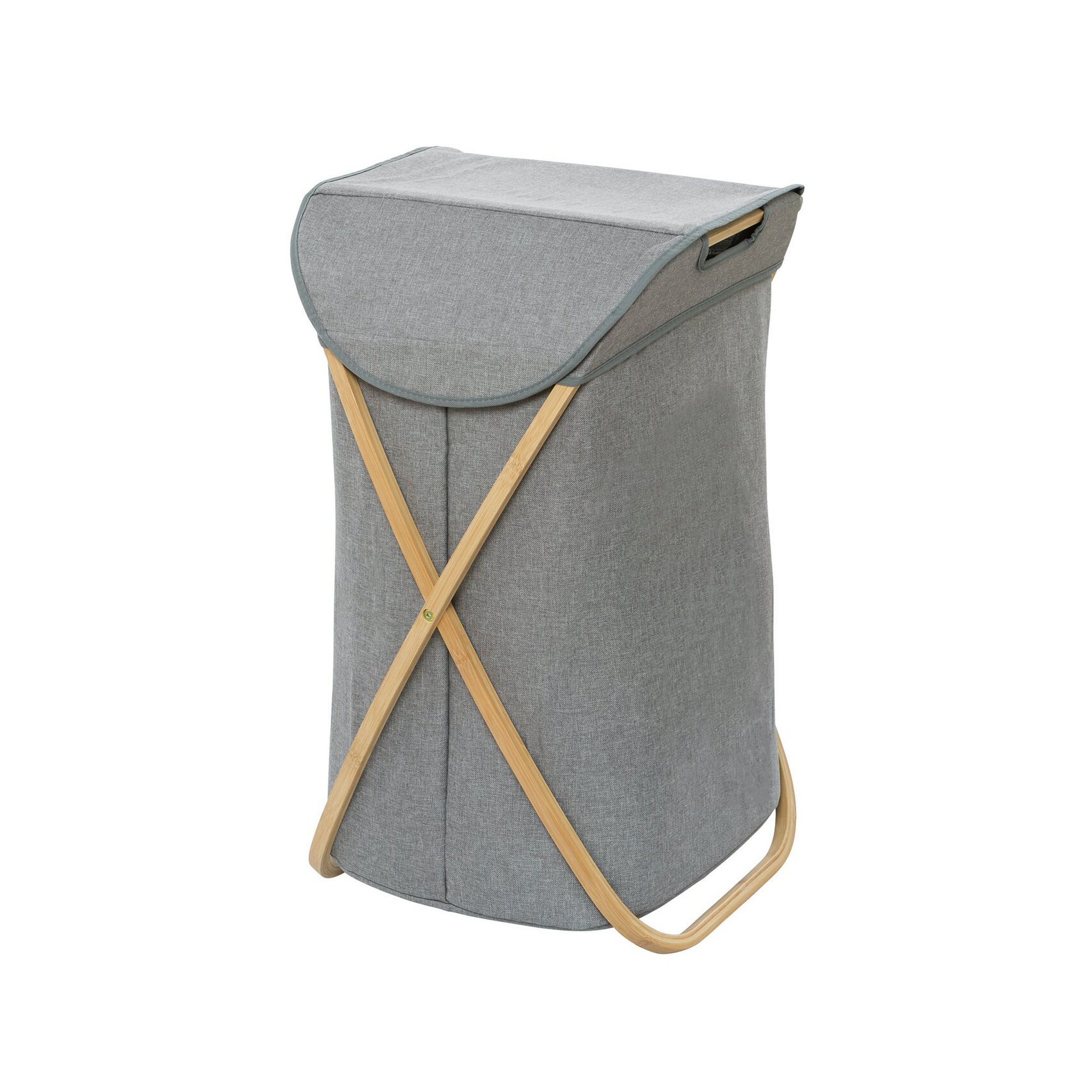 Wäschesammler 'Bahari' Bambus braun, grau 40 x 68 x 46 cm 79 l