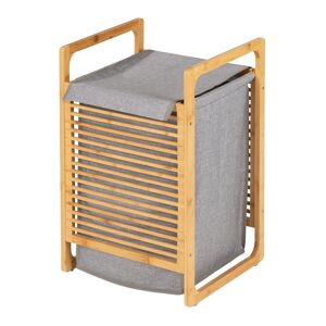 Wäschesammler 'Bahari' Bambus braun, grau 40 x 60 x 35 cm 43 l