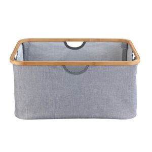 Wäschekorb 'Bahari' Polyester, Bambus grau faltbar 50 l