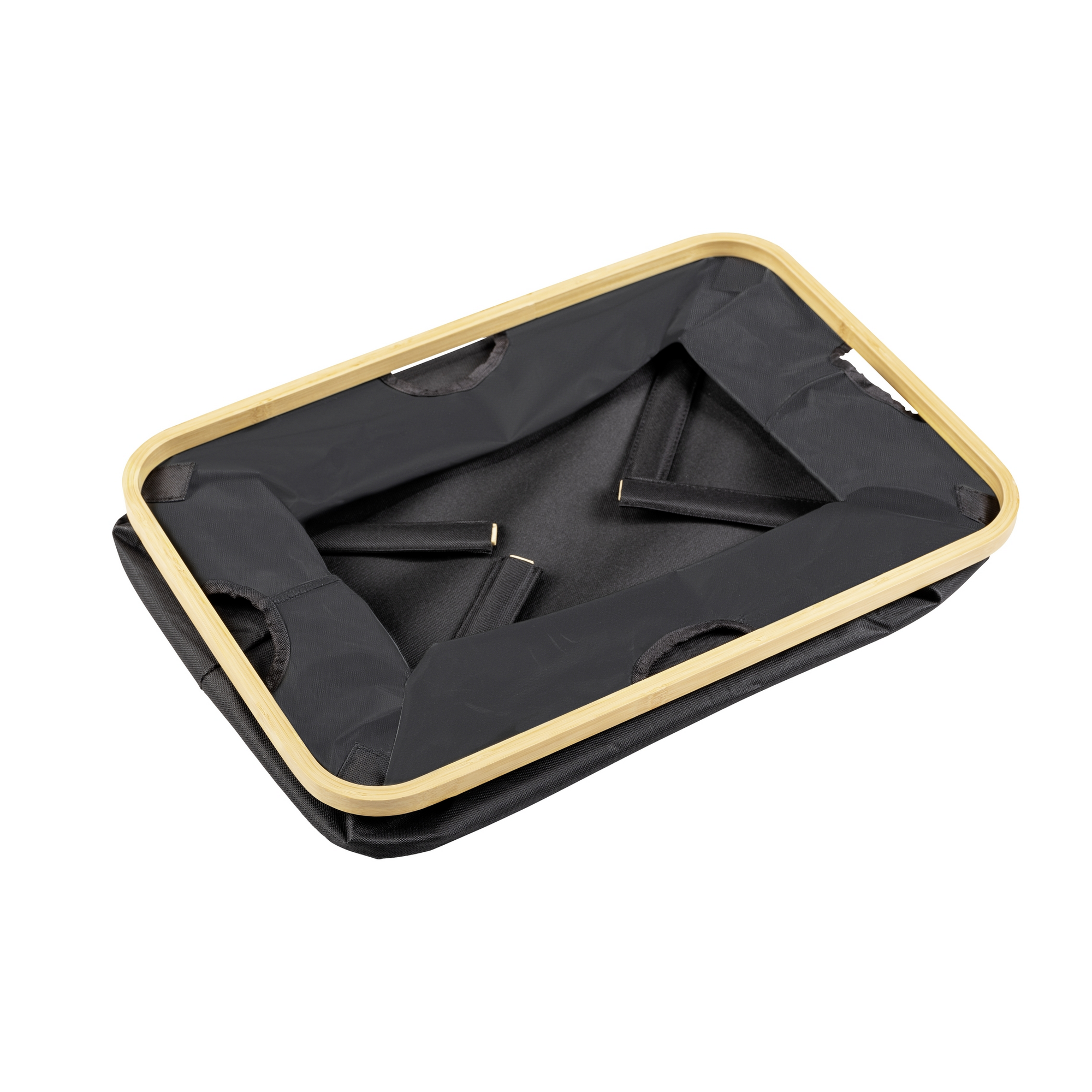 Wäschekorb 'Ecori' Polyester schwarz 54 x 26 x 36 cm