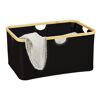 Wäschekorb 'Ecori' Polyester schwarz 54 x 26 x 36 cm