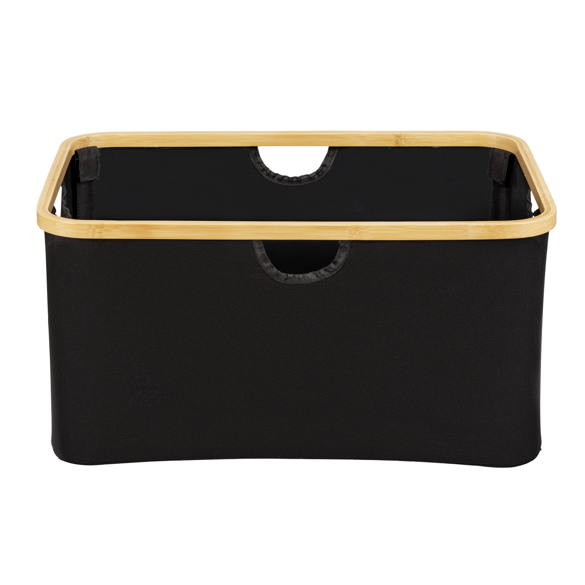 Wäschekorb 'Ecori' Polyester schwarz 54 x 26 x 36 cm