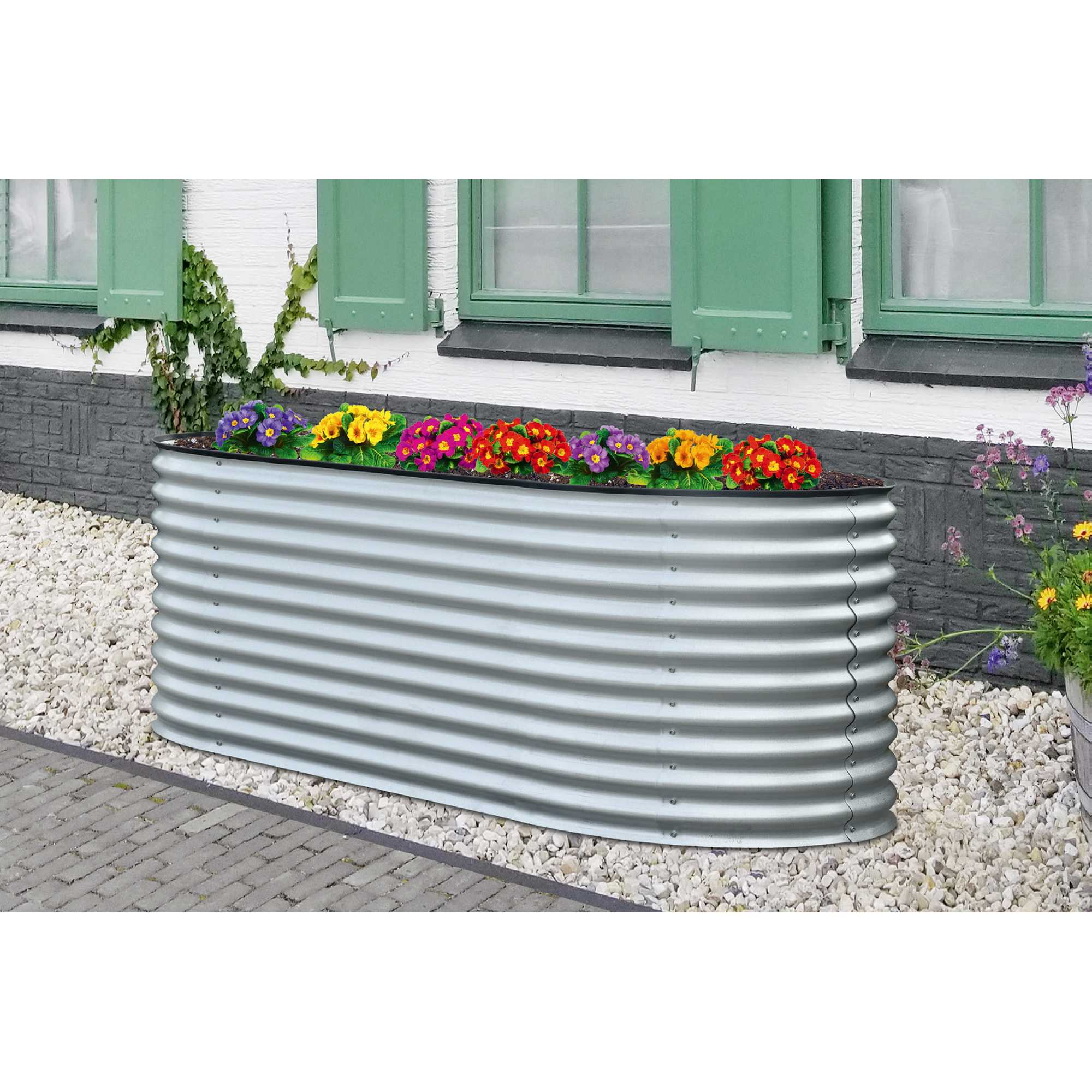 Hochbeet 'Welle' anthrazit 240 x 82 x 80 cm