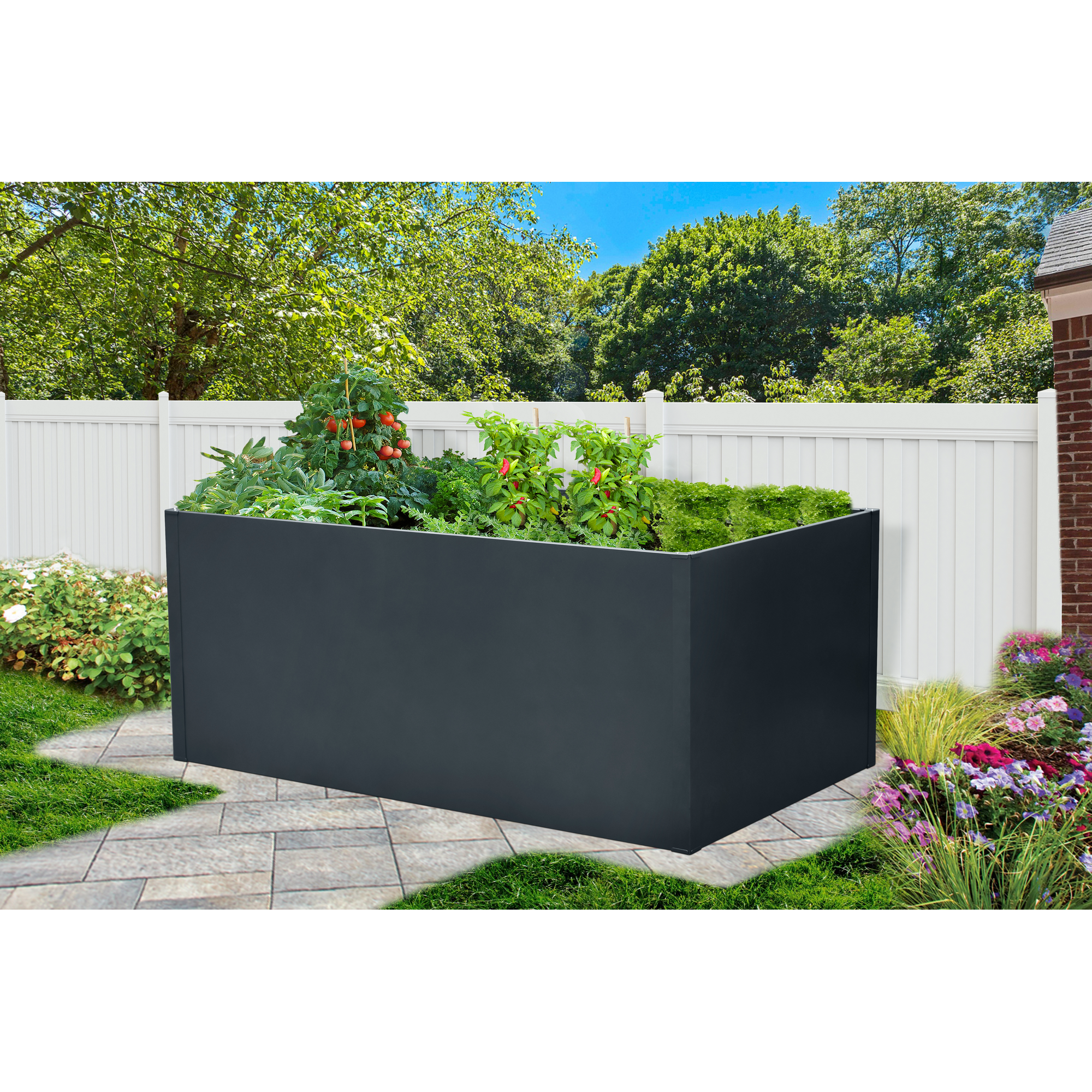 Hochbeet 'Twin-Wall' anthrazit 180 x 76 x 90 cm