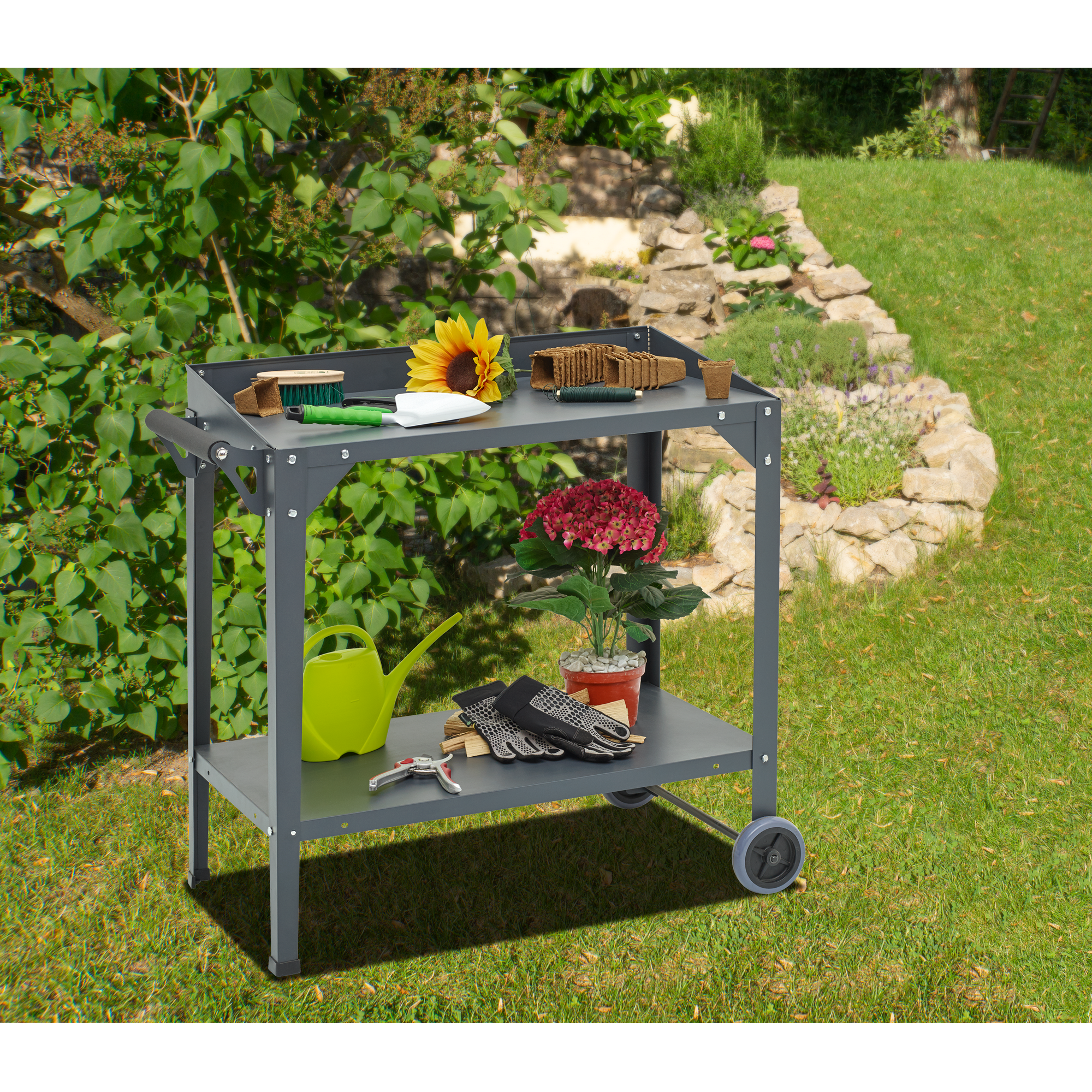 Pflanzwagen anthrazit 95 x 81 x 55 cm