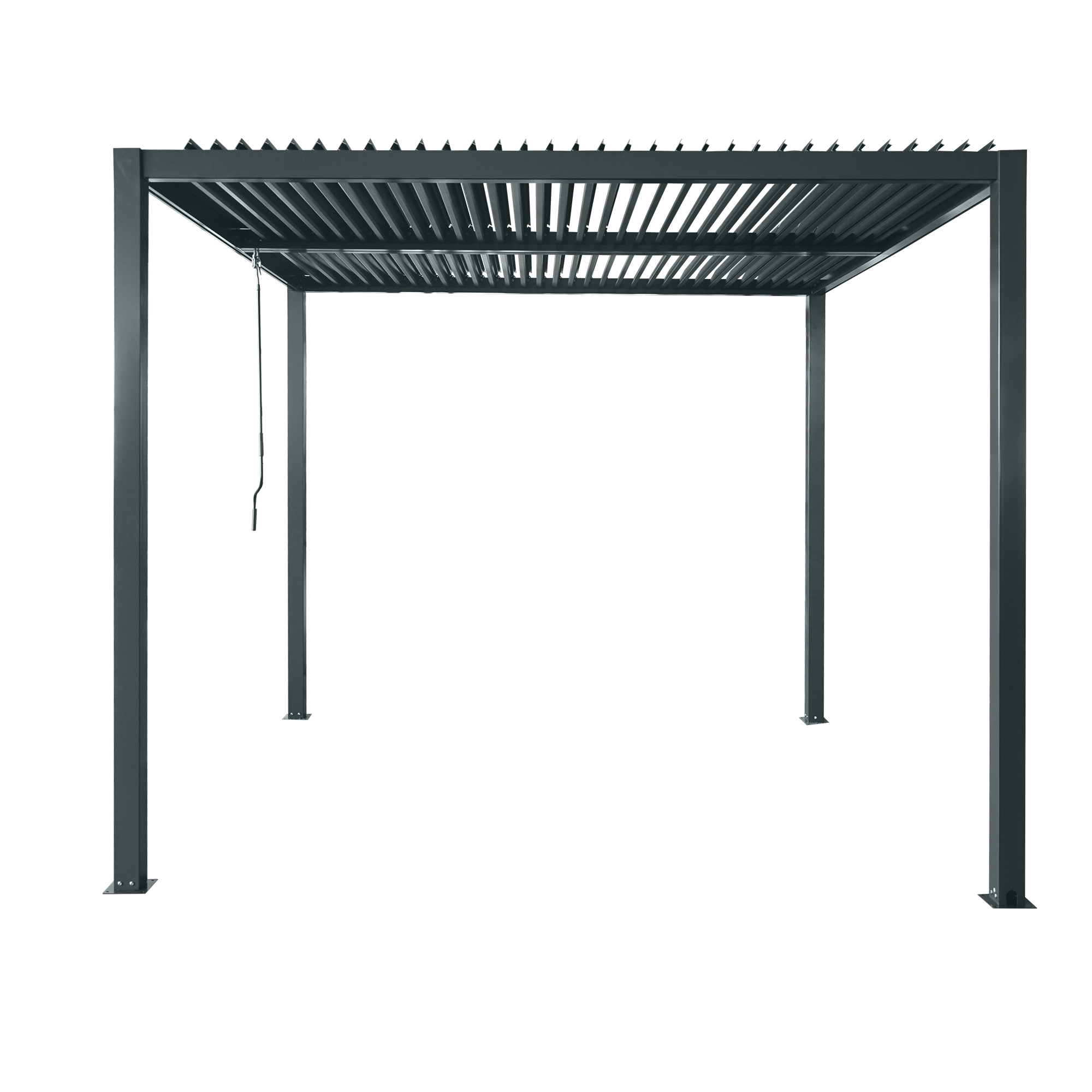 Pergola mit Flachdach anthrazit 300 x 250 x 300 cm