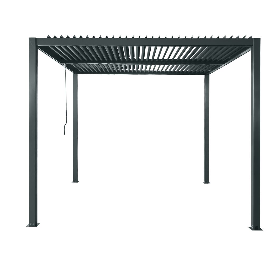 Pergola mit Flachdach anthrazit 300 x 250 x 300 cm