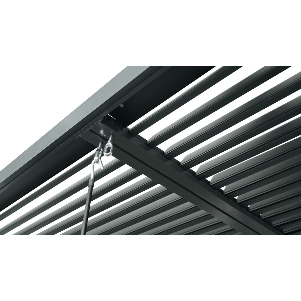 Pergola mit Flachdach anthrazit 400 x 250 x 300 cm