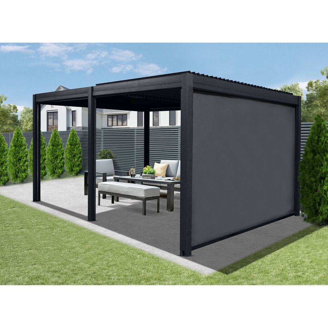 Vorhang für Pergola mit Flachdach anthrazit 281 x 237 x 6,5 cm
