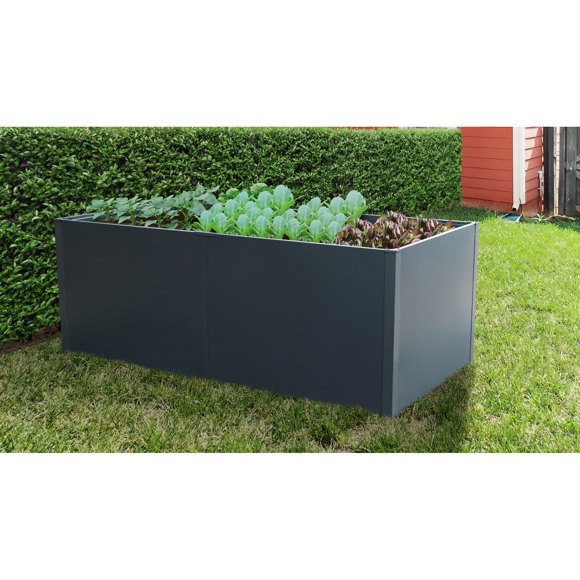 Hochbeet 'Twin-Wall' anthrazit 200 x 76 x 100 cm
