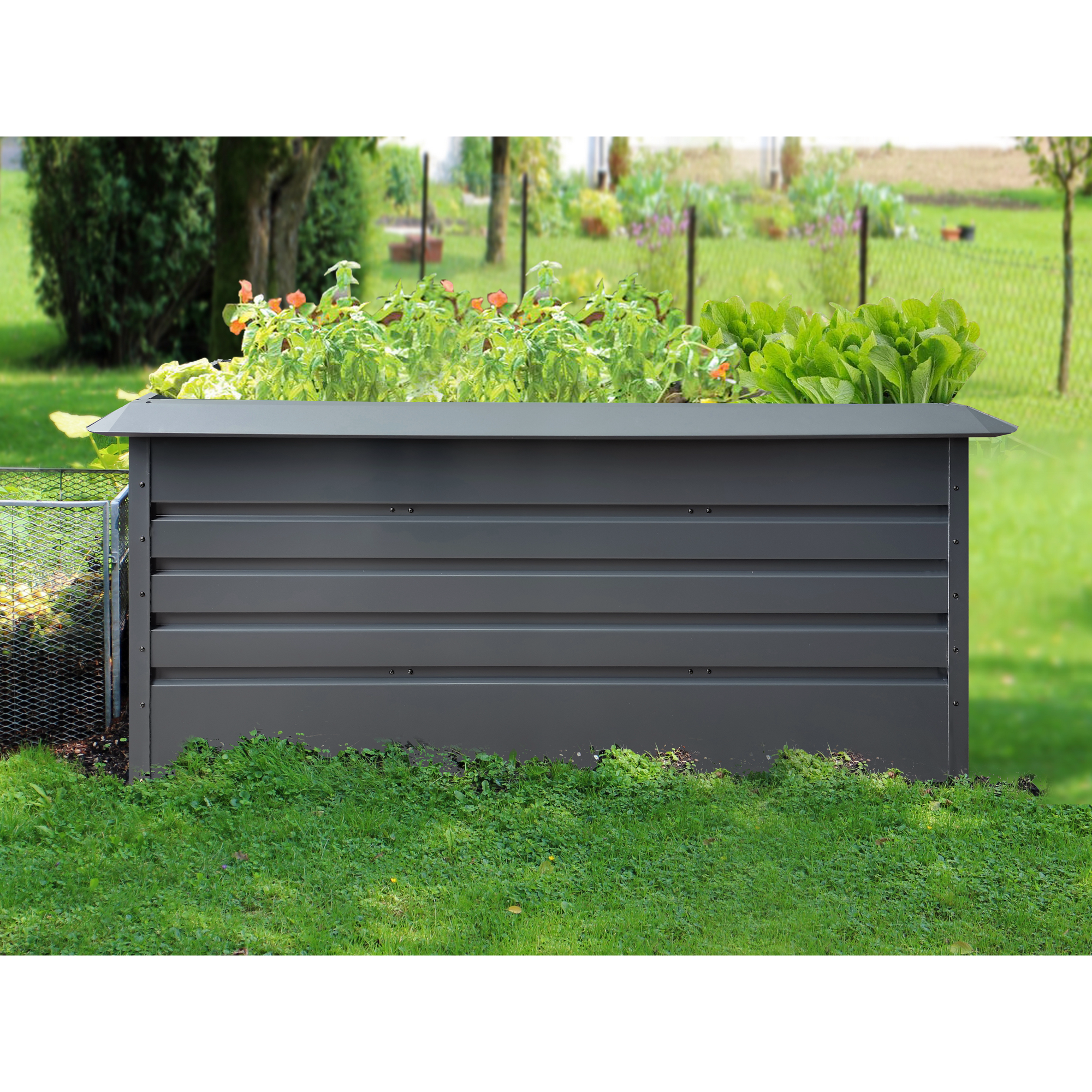 Hochbeet anthrazit 162 x 70 x 82 cm
