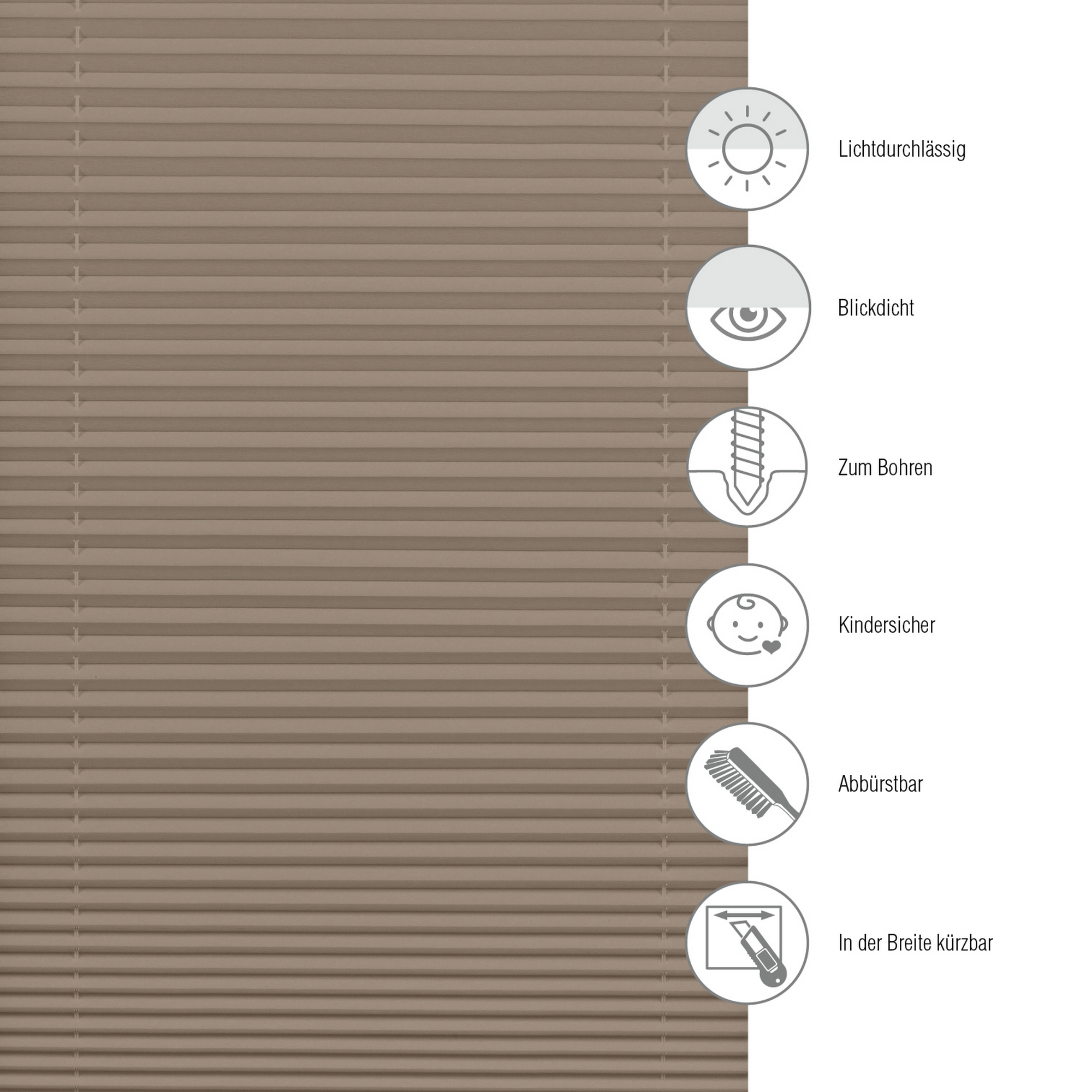 Plissee 'Concept' taupe 40 x 130 cm