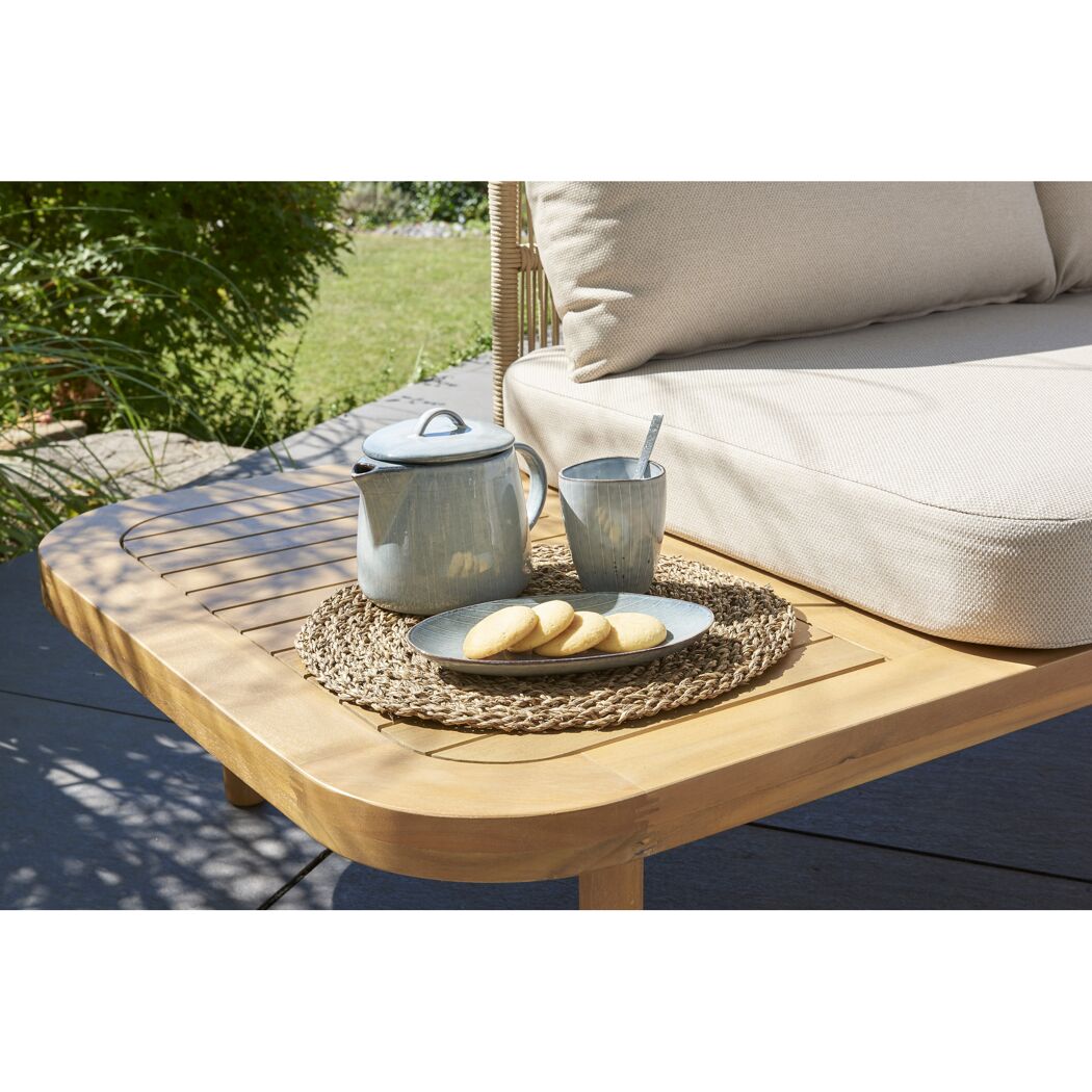 Gartenbank 'Eloise' 2-Sitzer Stahl braun 180 x 80 x 68 cm