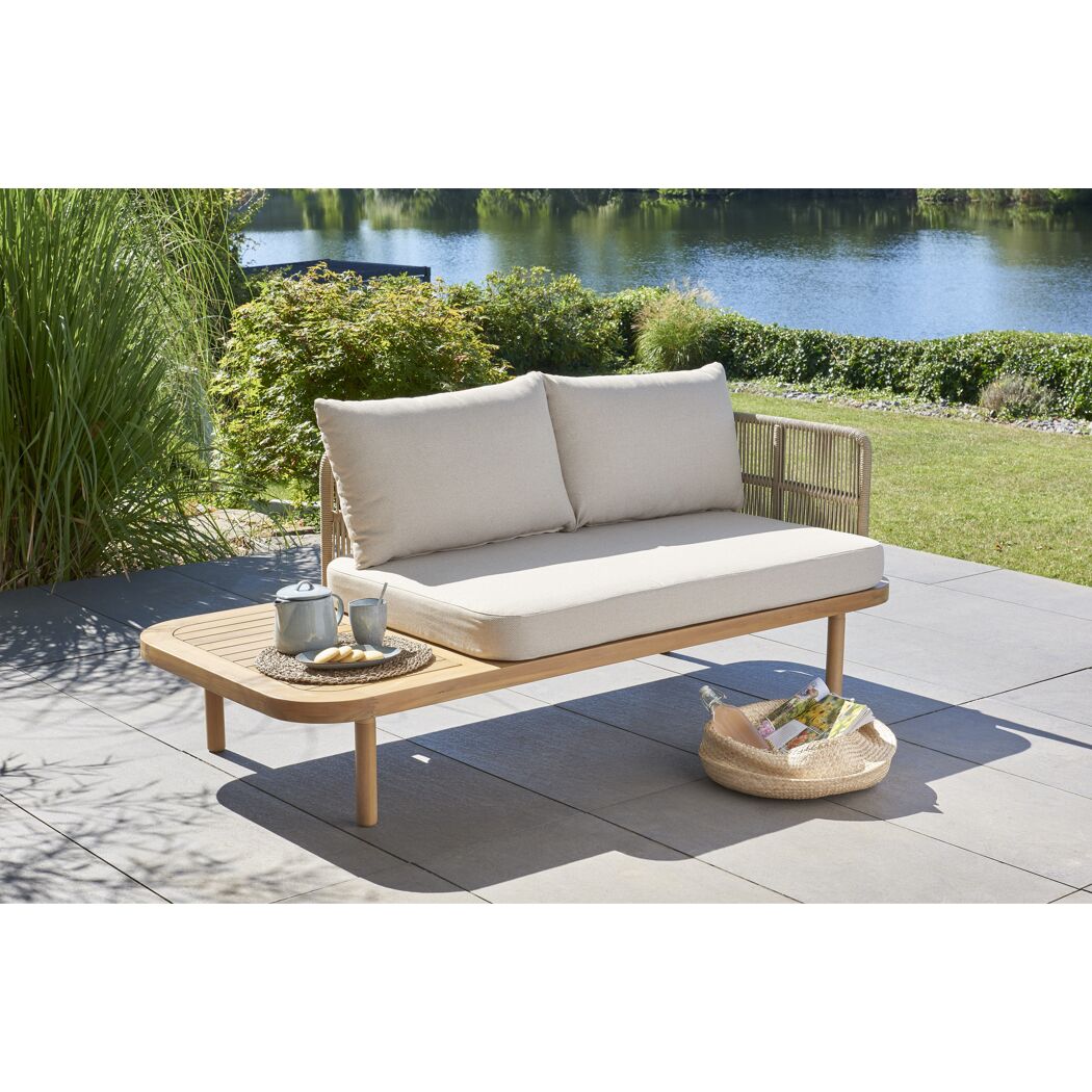 Gartenbank 'Eloise' 2-Sitzer Stahl braun 180 x 80 x 68 cm