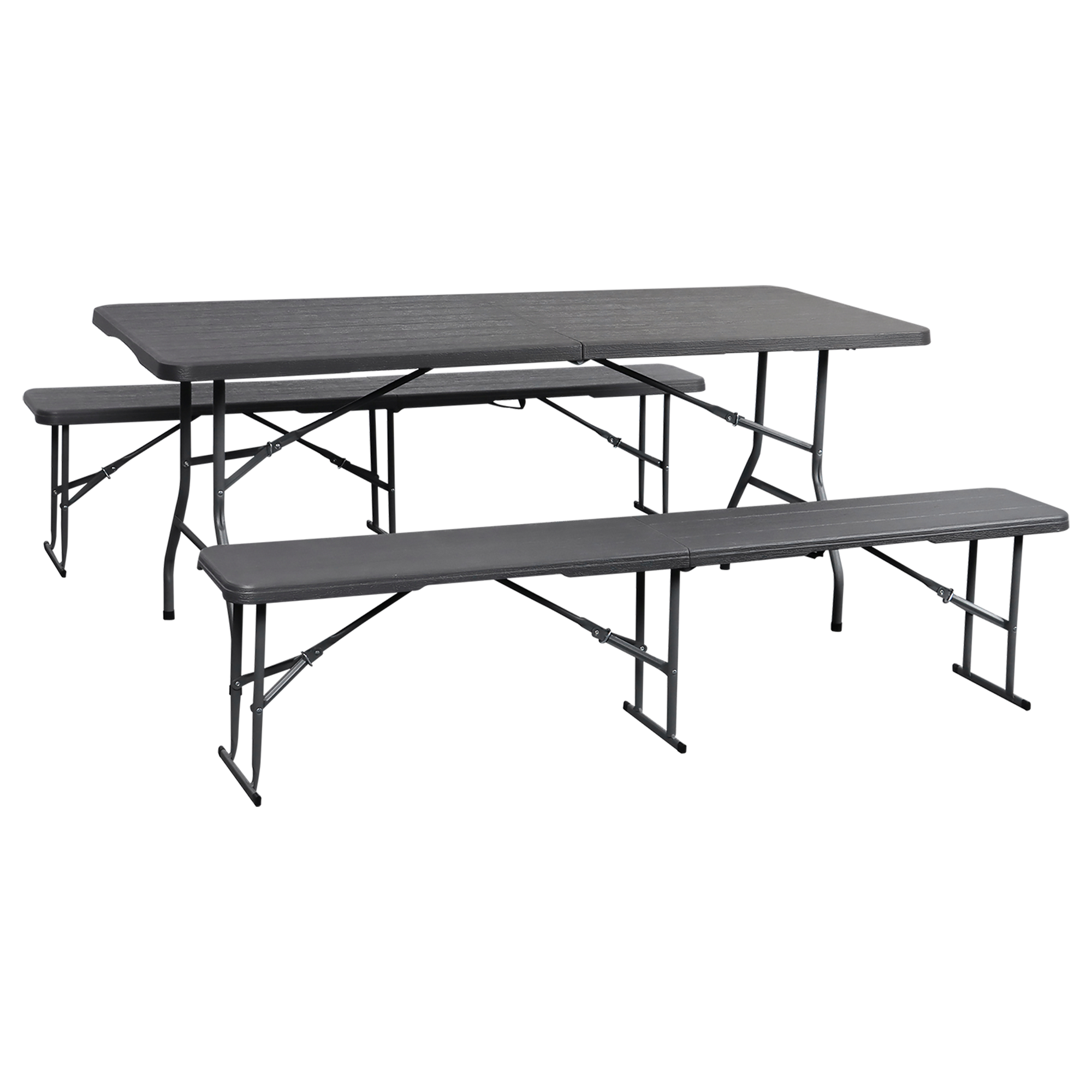 Bierzeltgarnitur klappbar Stahl/Polyethylen 3-teilig