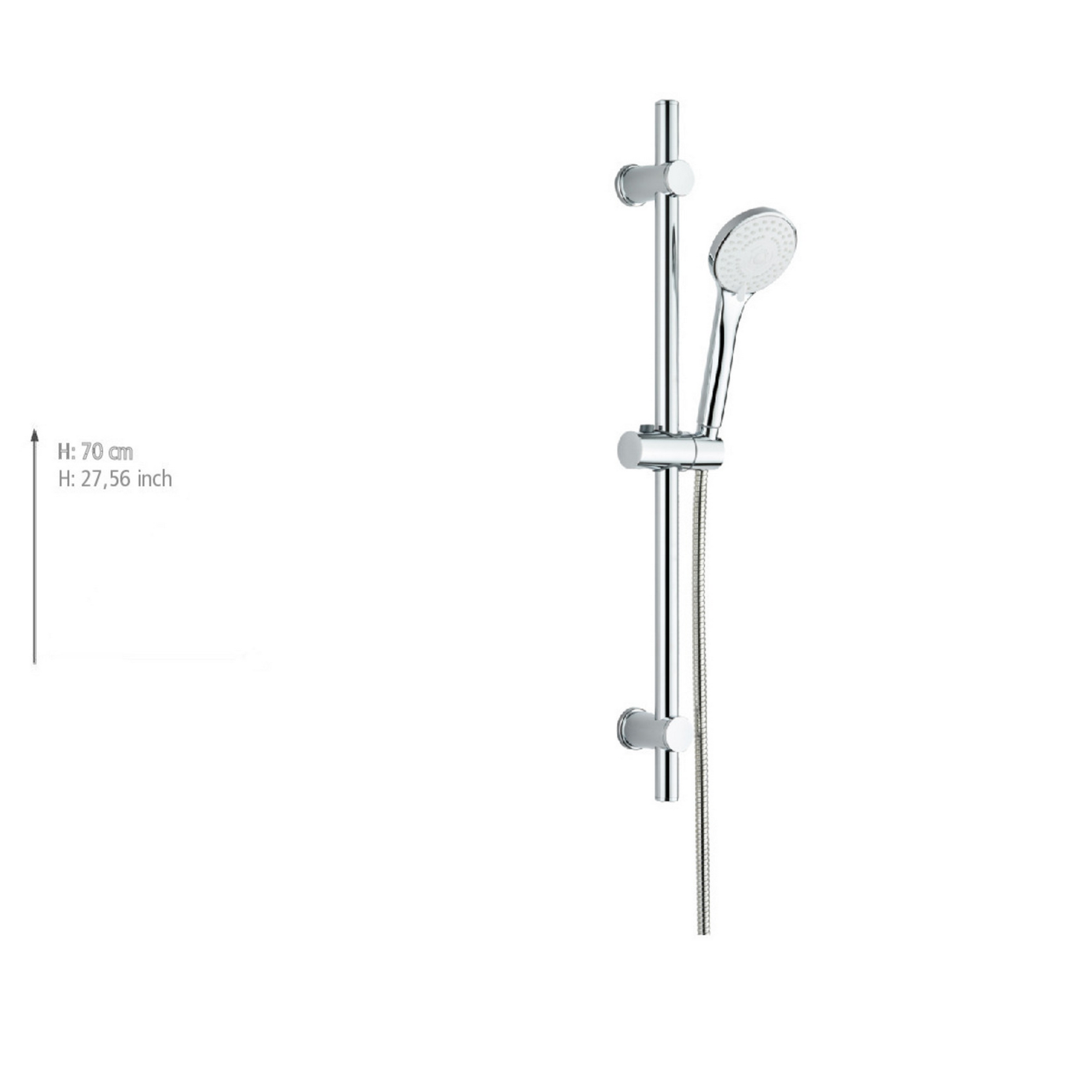 Handbrausen-Set 'Uno' Edelstahl chromfarben 3-teilig