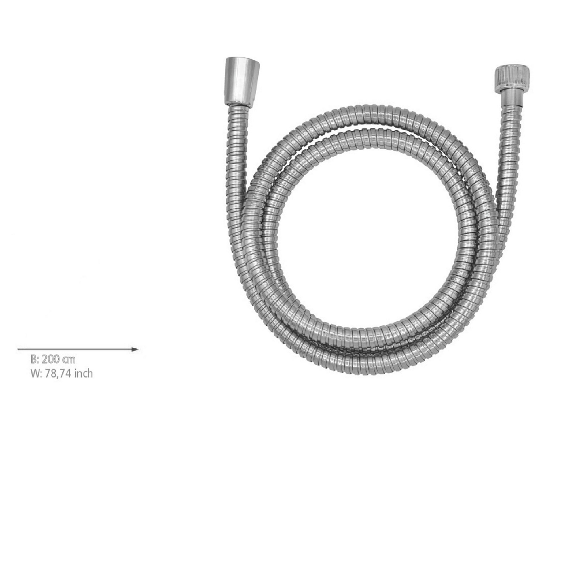 Duschschlauch 'Classic' 1/2" Edelstahl chromfarben 200 cm