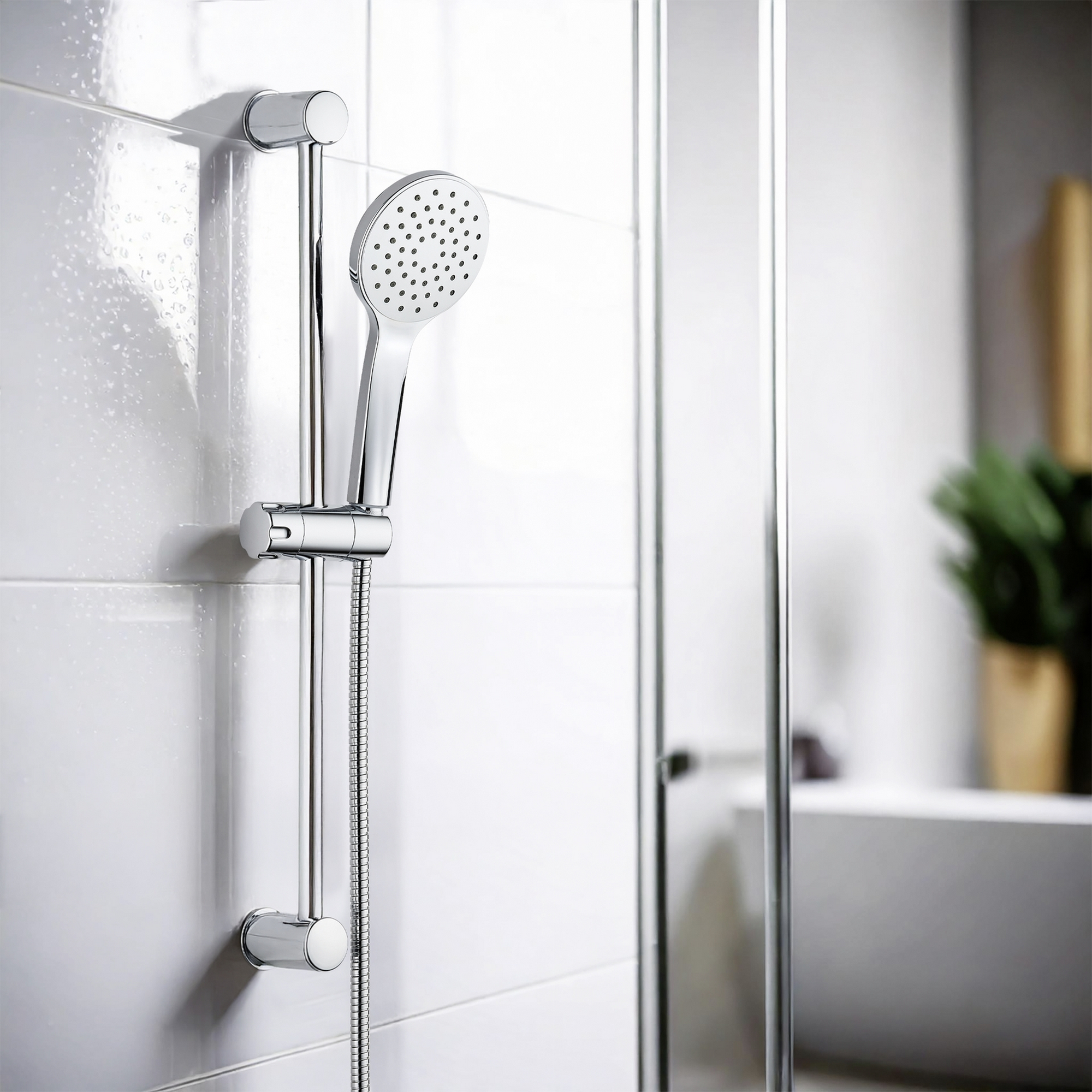 Handbrausen-Set 'Uno' Edelstahl chromfarben 3-teilig