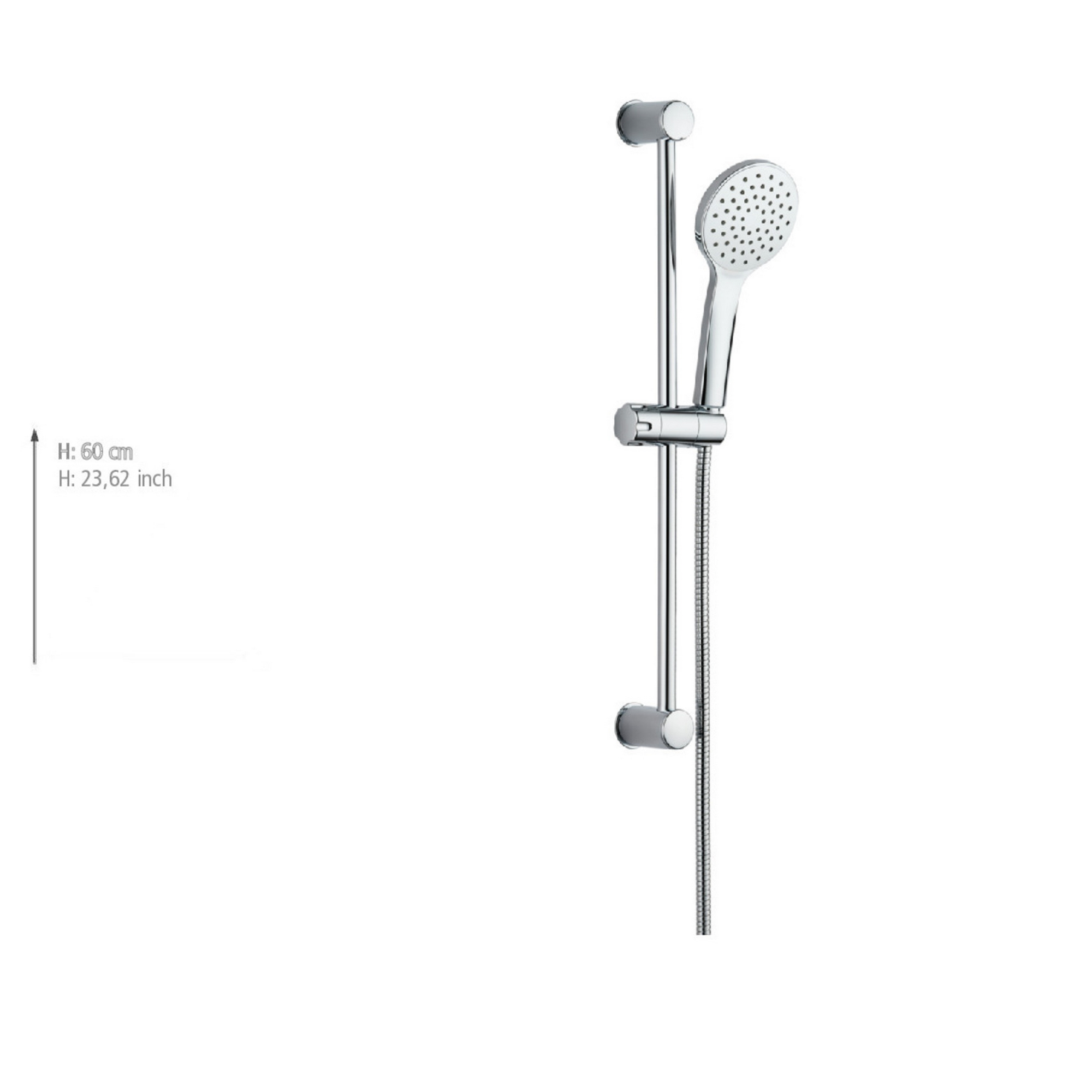 Handbrausen-Set 'Uno' Edelstahl chromfarben 3-teilig