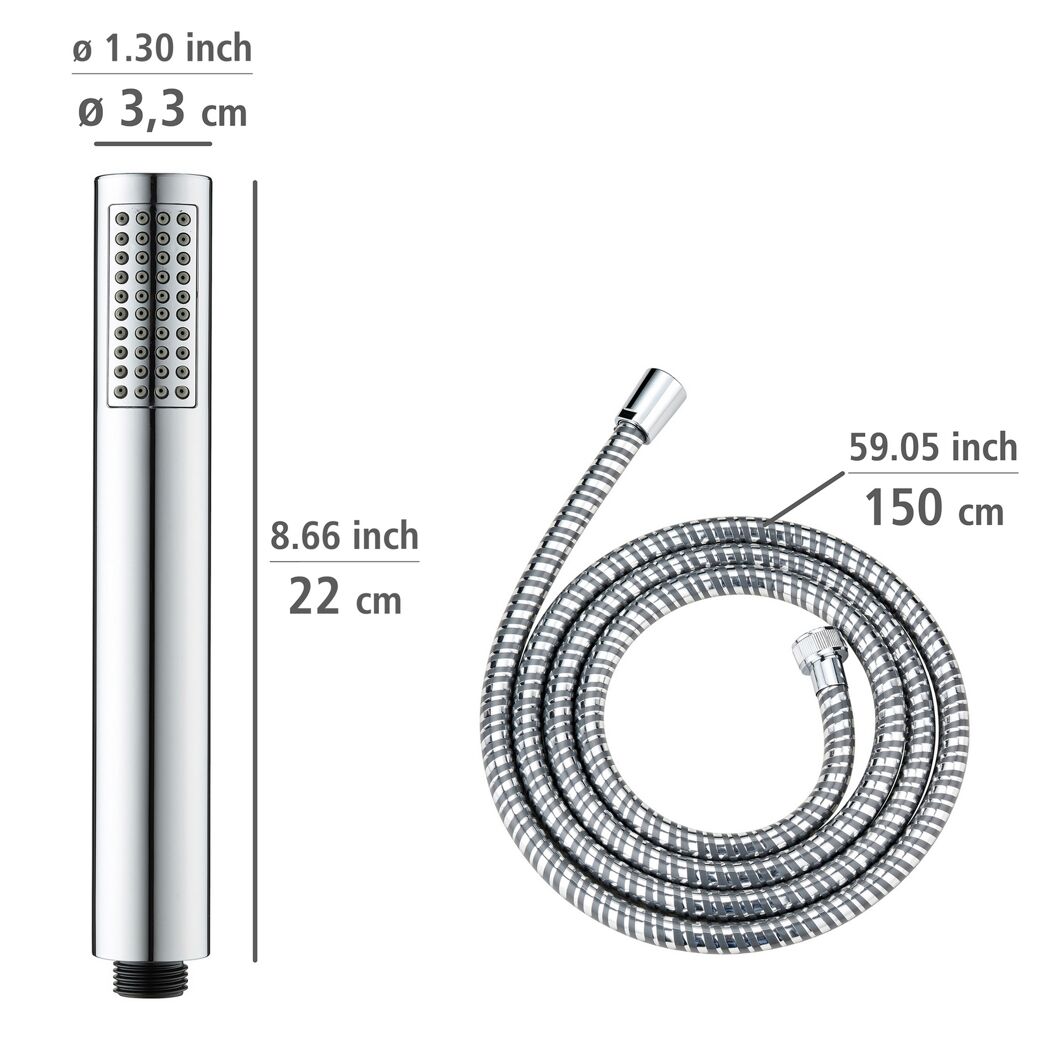 Handbrausen-Set 'Basic Line' chromfarben 3-teilig