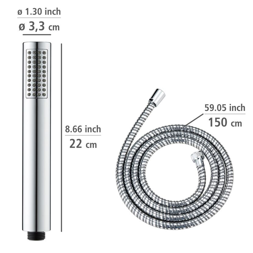 Handbrausen-Set 'Basic Line' chromfarben 3-teilig