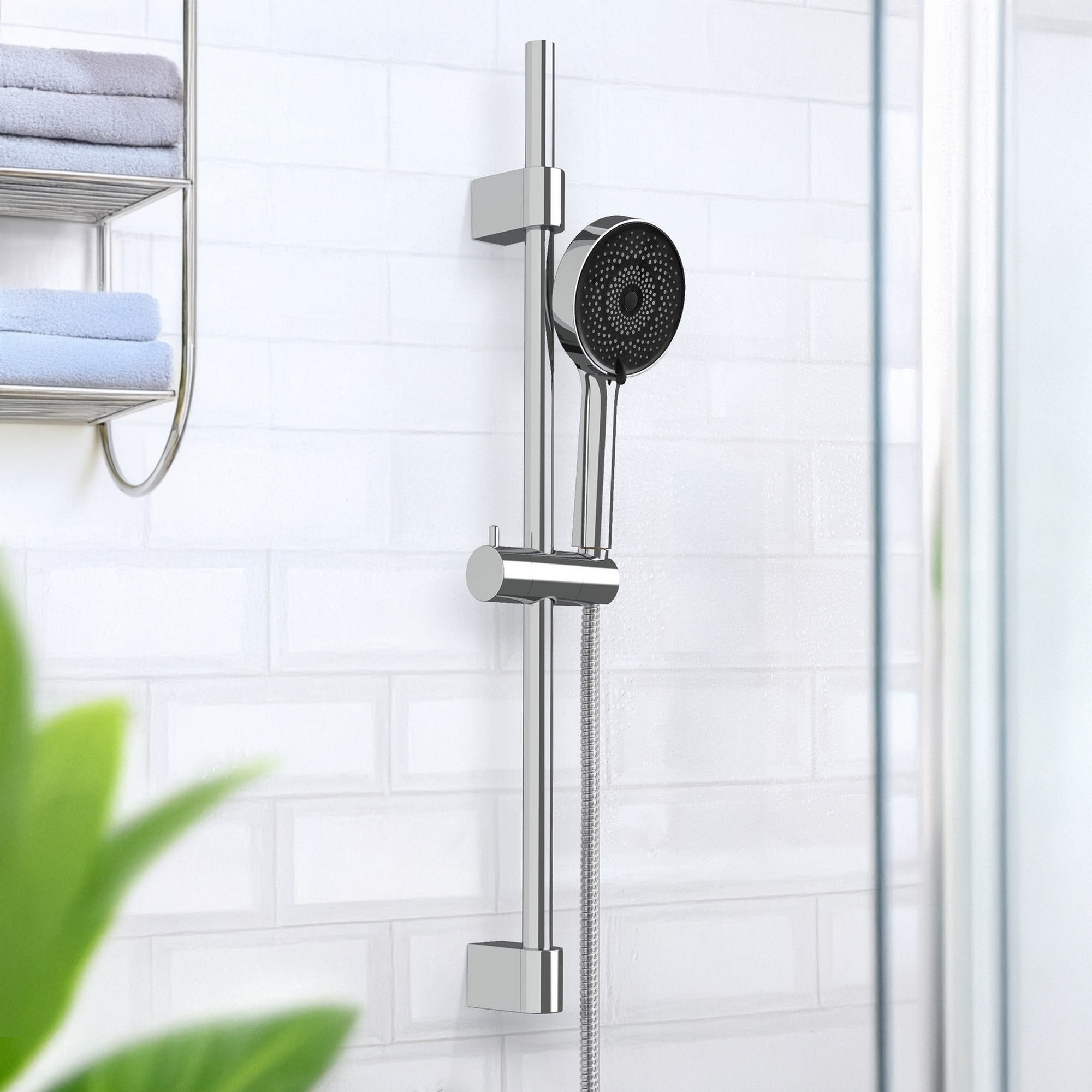 Handbrausen-Set 'Softwater' Edelstahl chromfarben 3-teilig