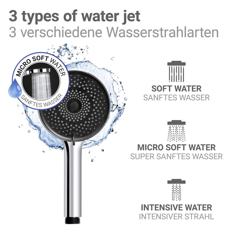 Handbrause 'Softwater' chromfarben Ø 12 cm