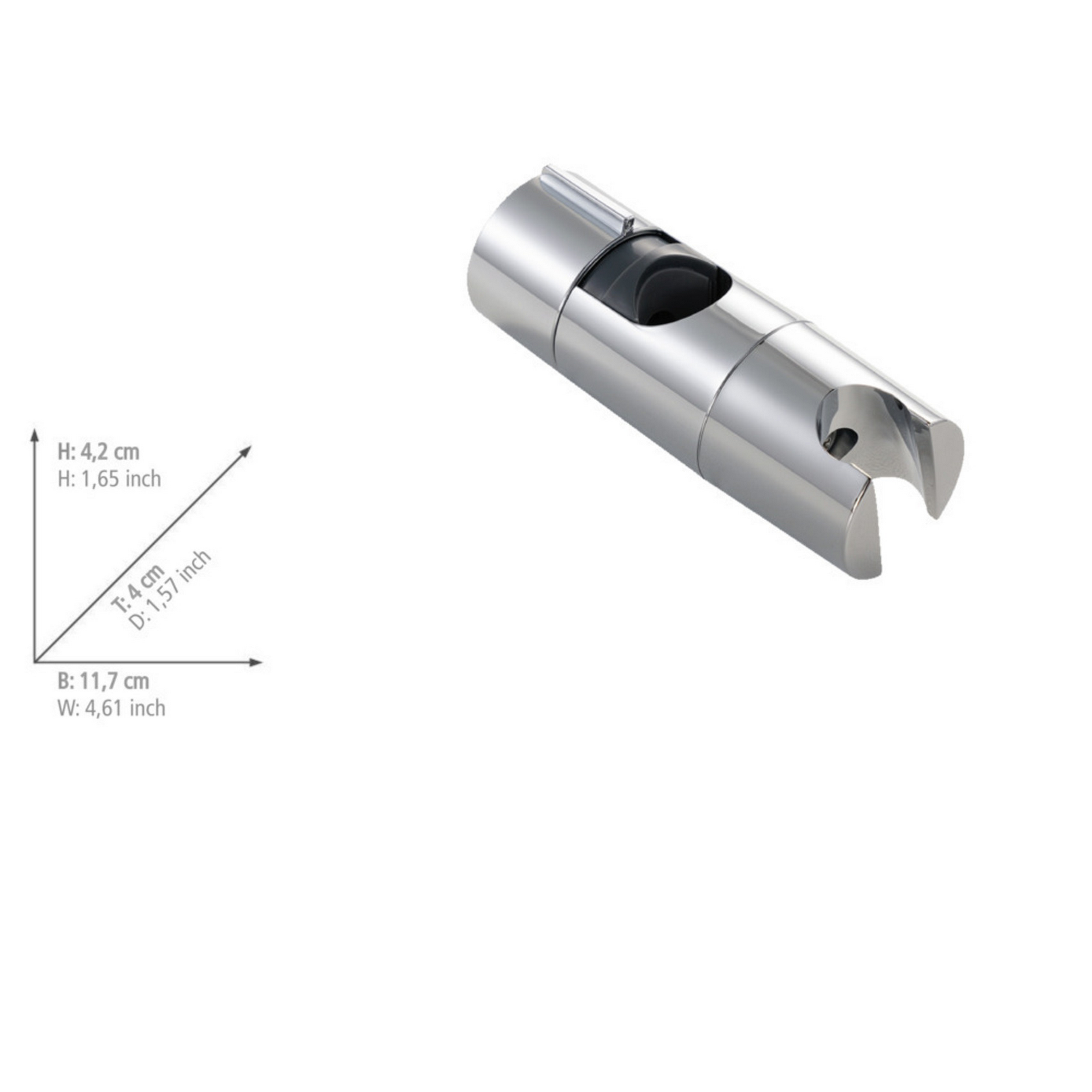 Brausegleiter 'Libertà' ABS-Kunststoff chromfarben 11,7 x 4,2 x 4 cm