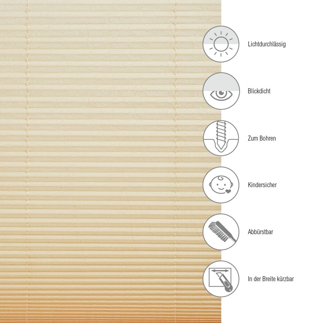 Plissee 'Milla SW' beige 70 x 130 cm