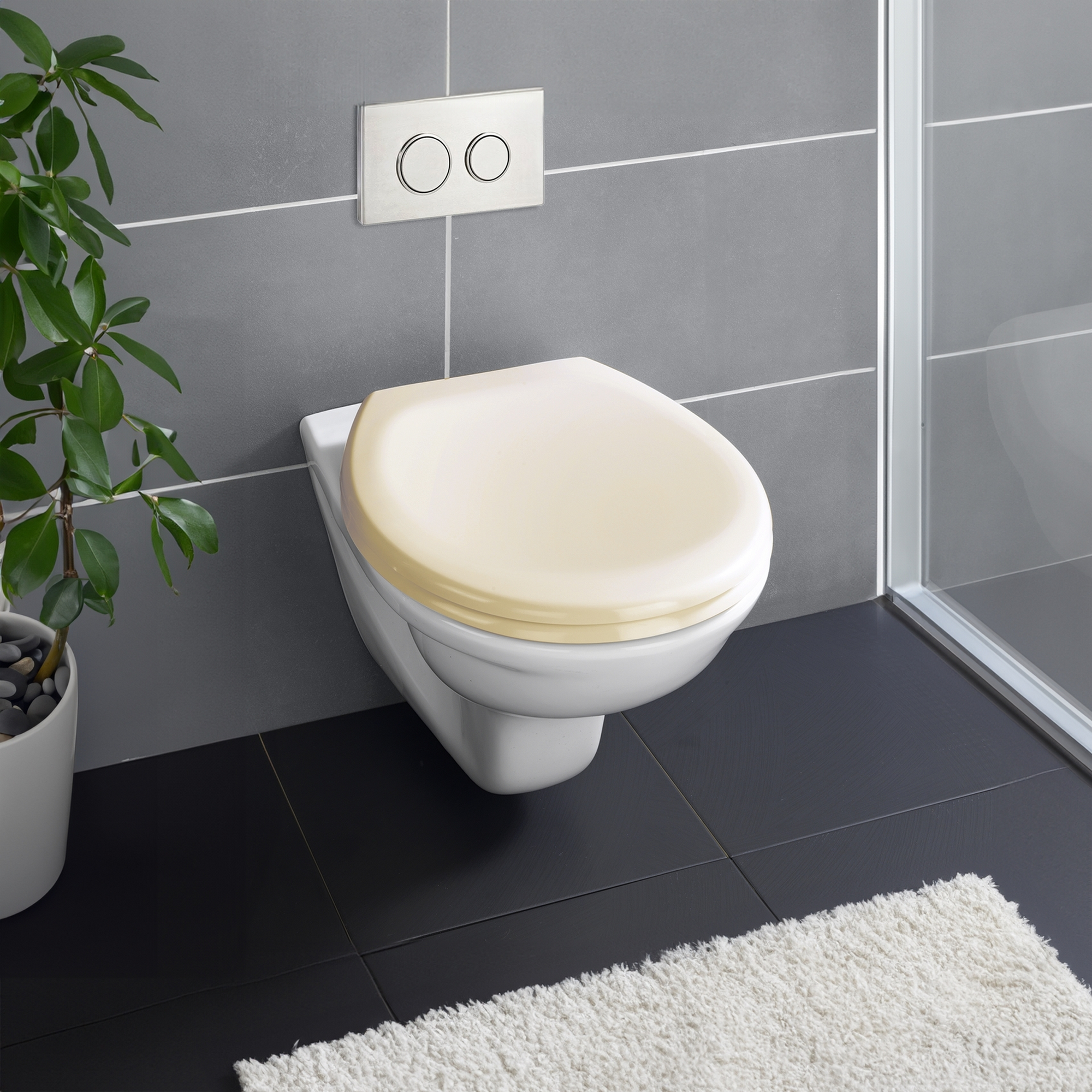 WC-Sitz 'Ottana' mit Absenkautomatik beige Duroplast