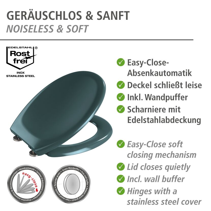 WC-Sitz 'Ottana' mit Absenkautomatik dunkelgrau Duroplast