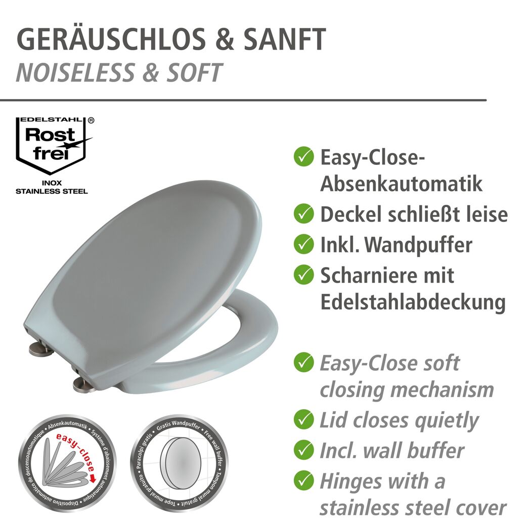 WC-Sitz 'Ottana' mit Absenkautomatik hellgrau Duroplast
