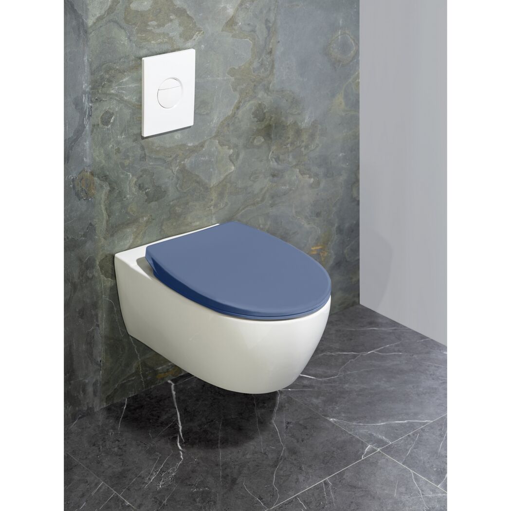 WC-Sitz 'Samos' mit Absenkautomatik blau Duroplast