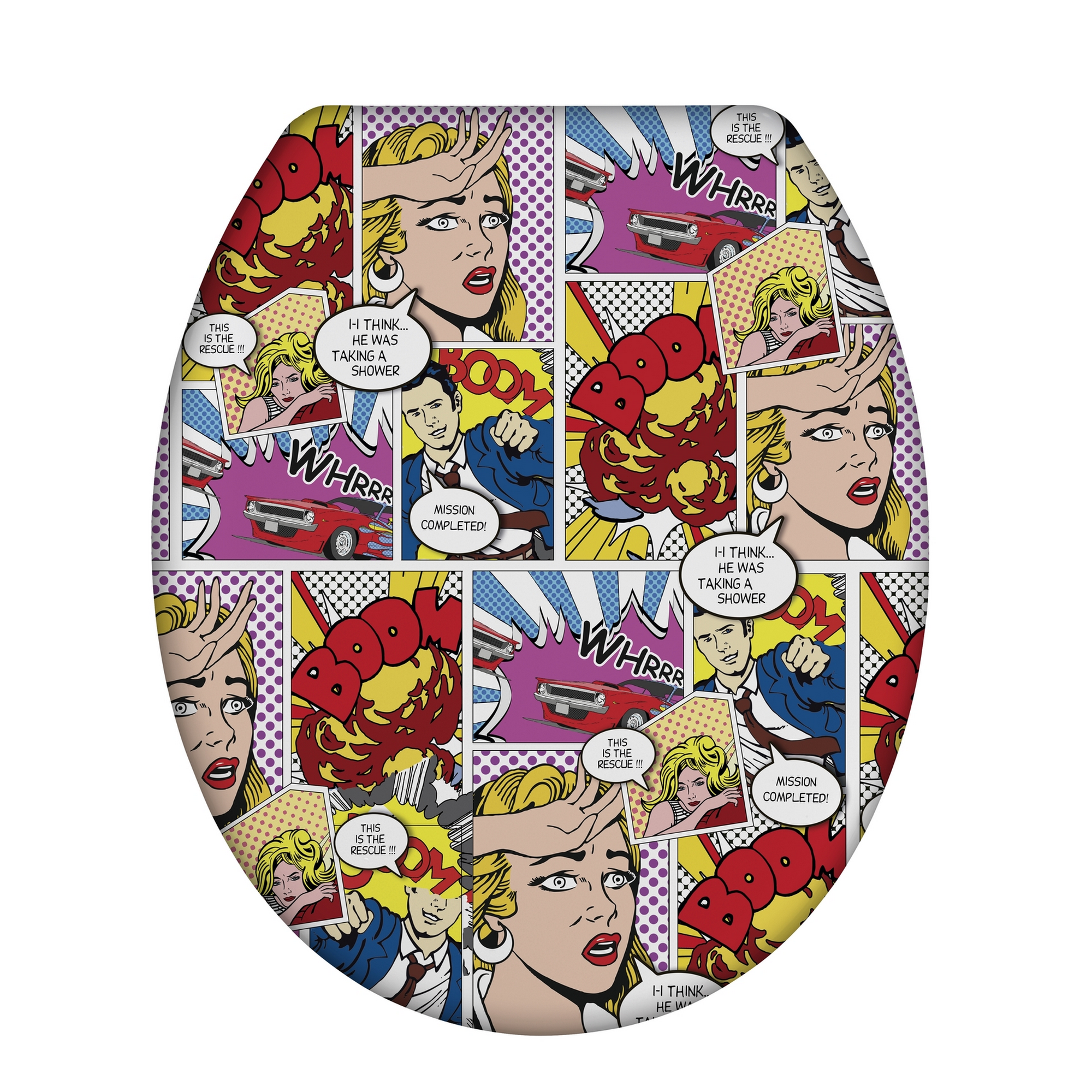 WC-Sitz 'Pop-Art' mit Absenkautomatik mehrfarbig Duroplast