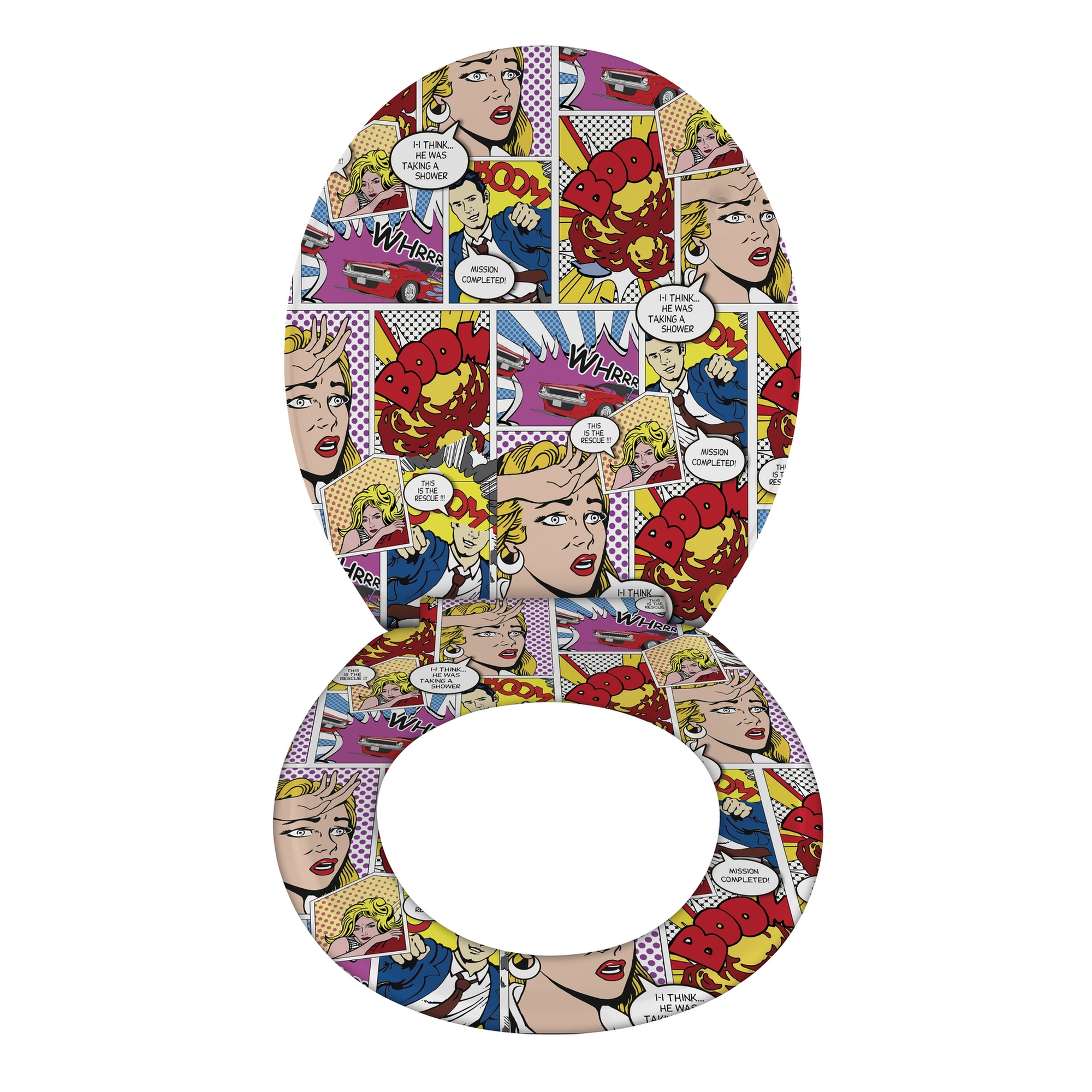 WC-Sitz 'Pop-Art' mit Absenkautomatik mehrfarbig Duroplast