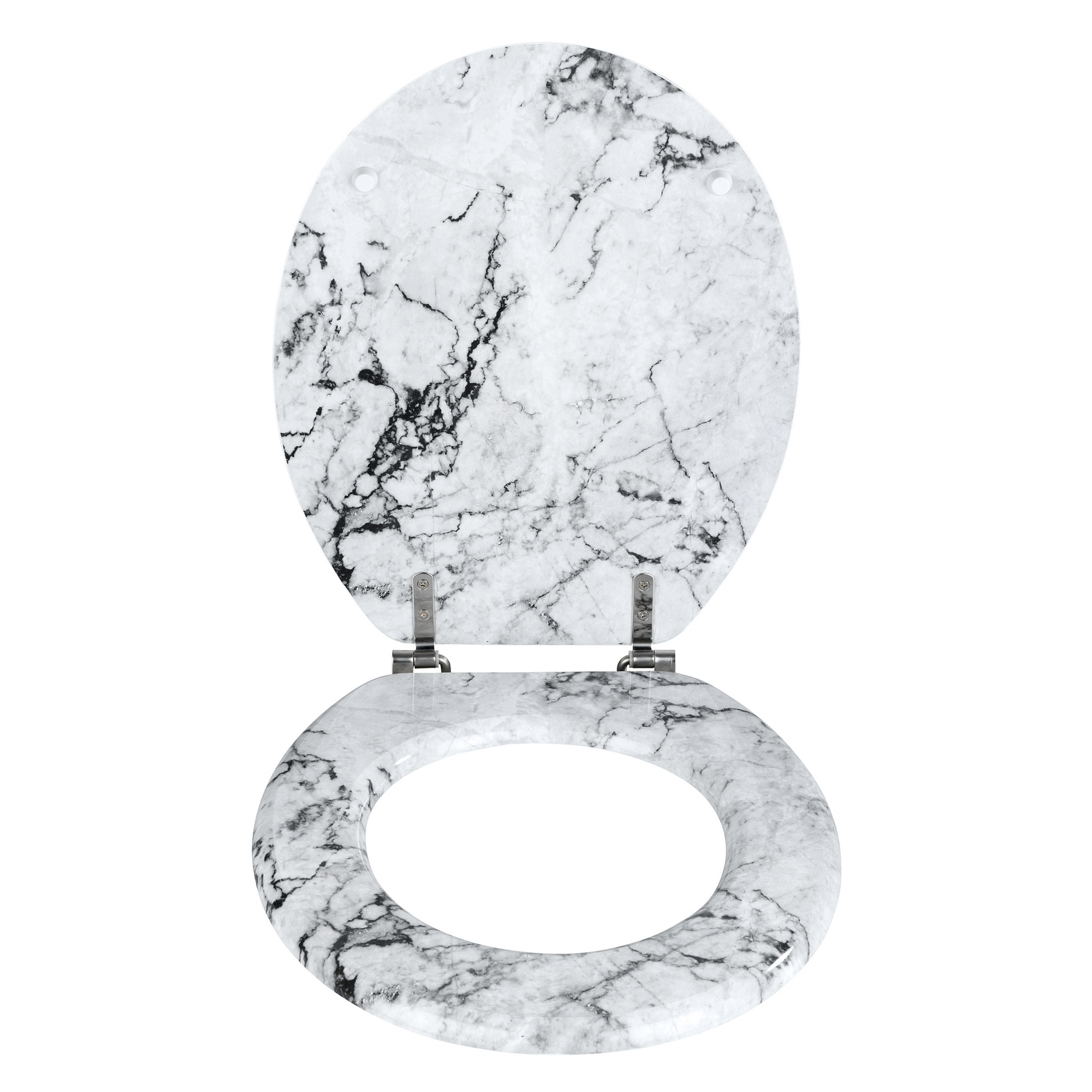 WC-Sitz 'Onyx weiß, schwarz Holzkern