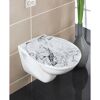 WC-Sitz 'Onyx weiß, schwarz Holzkern