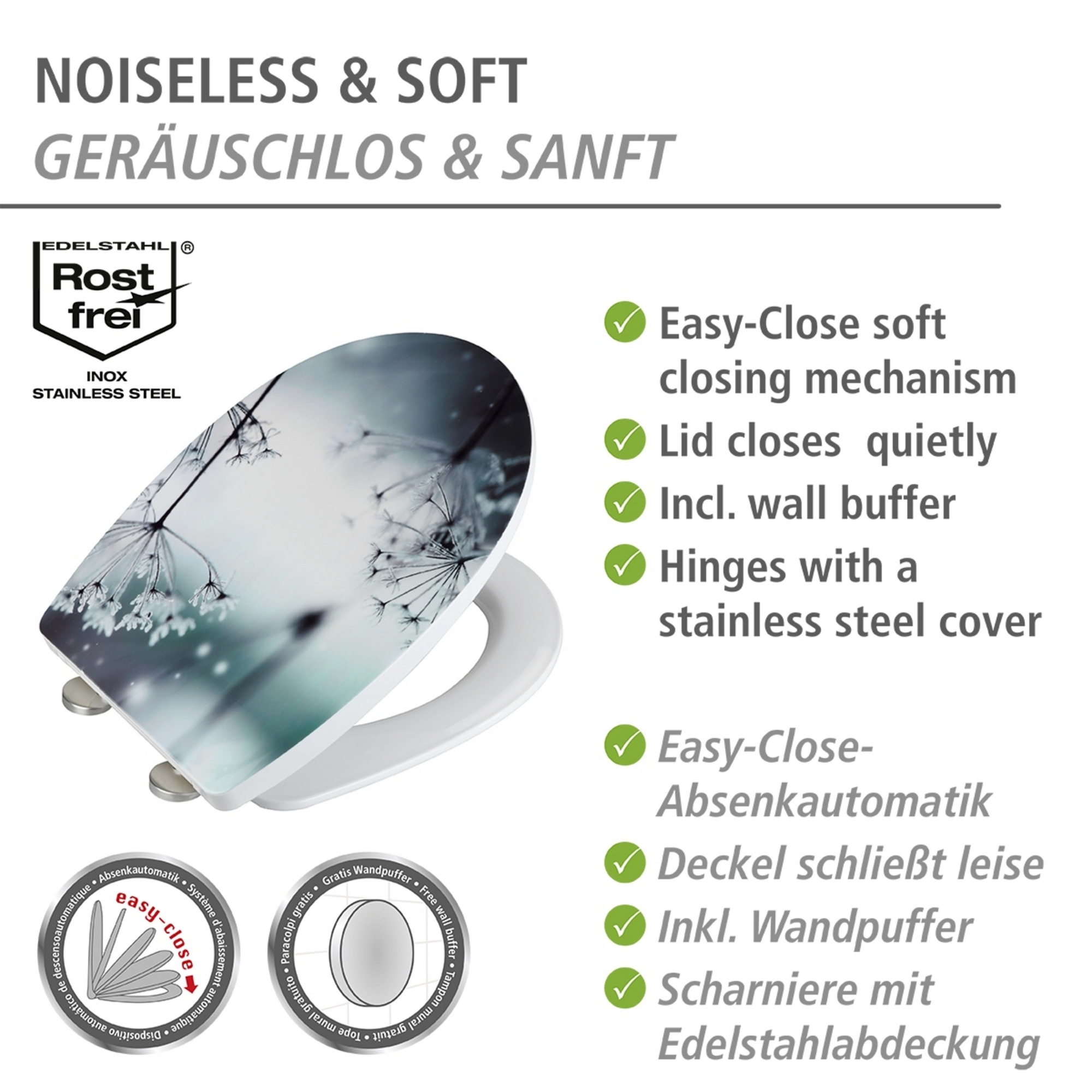 WC-Sitz 'Polar' mit Absenkautomatik mehrfarbig Thermoplast