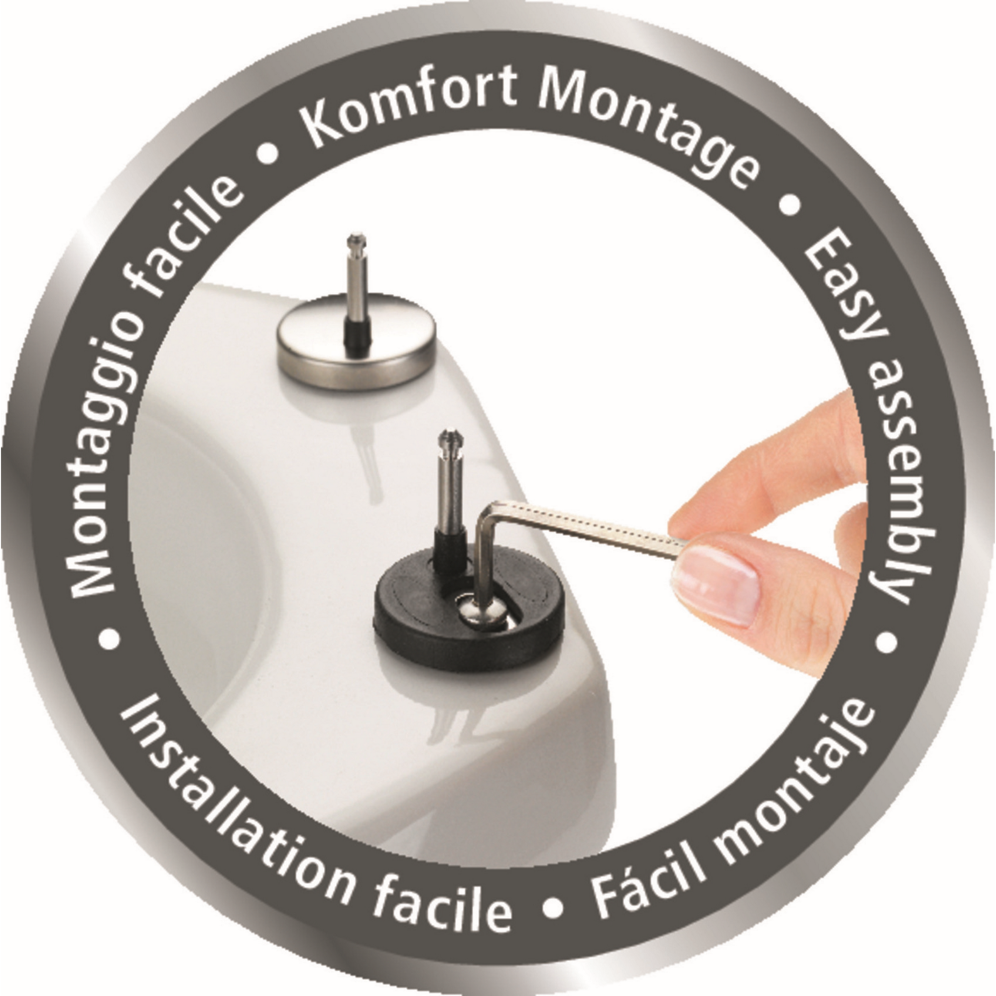 WC-Sitz 'Vorno' mit Absenkautomatik grau Duroplast