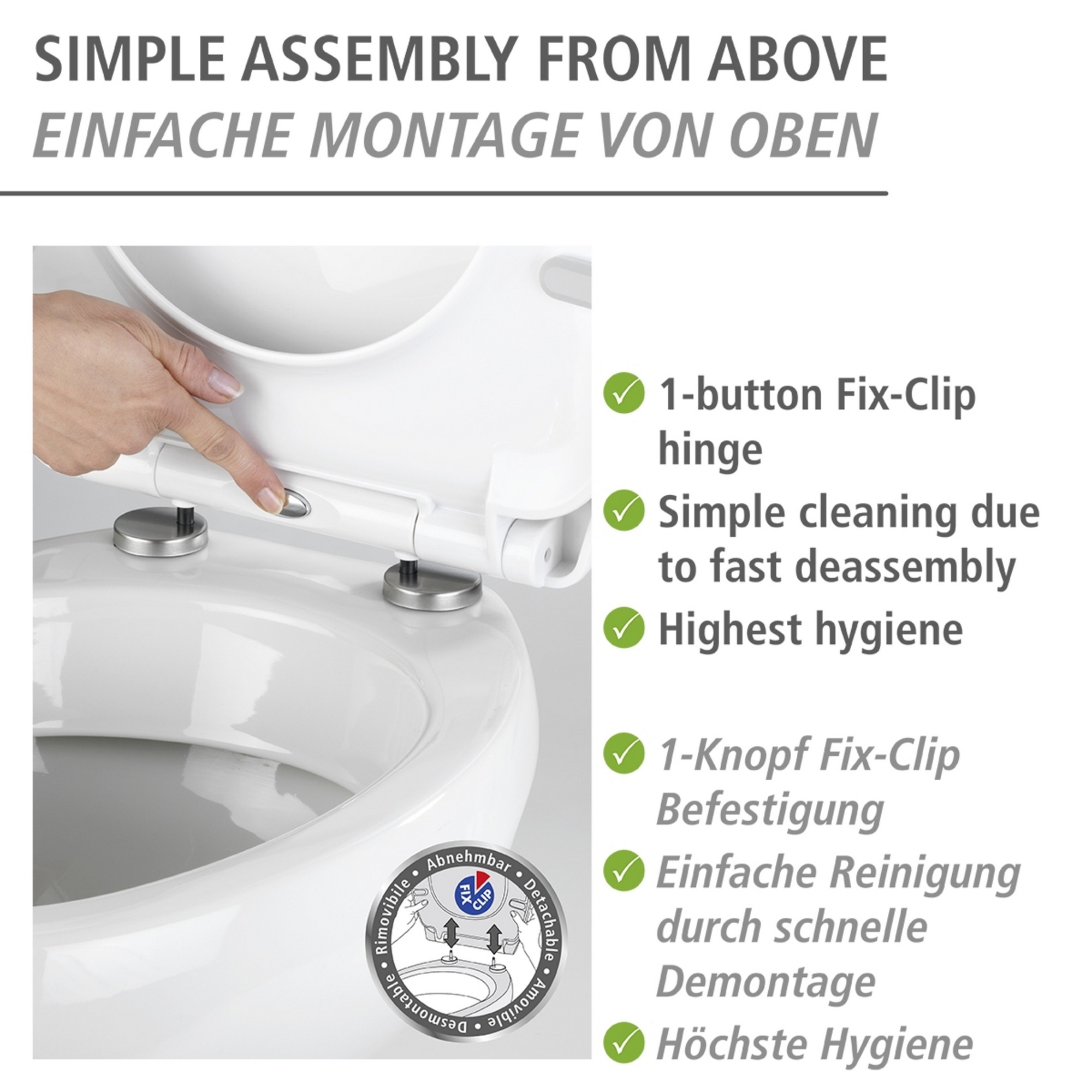 WC-Sitz 'Yak' mit Absenkautomatik mehrfarbig Thermoplast