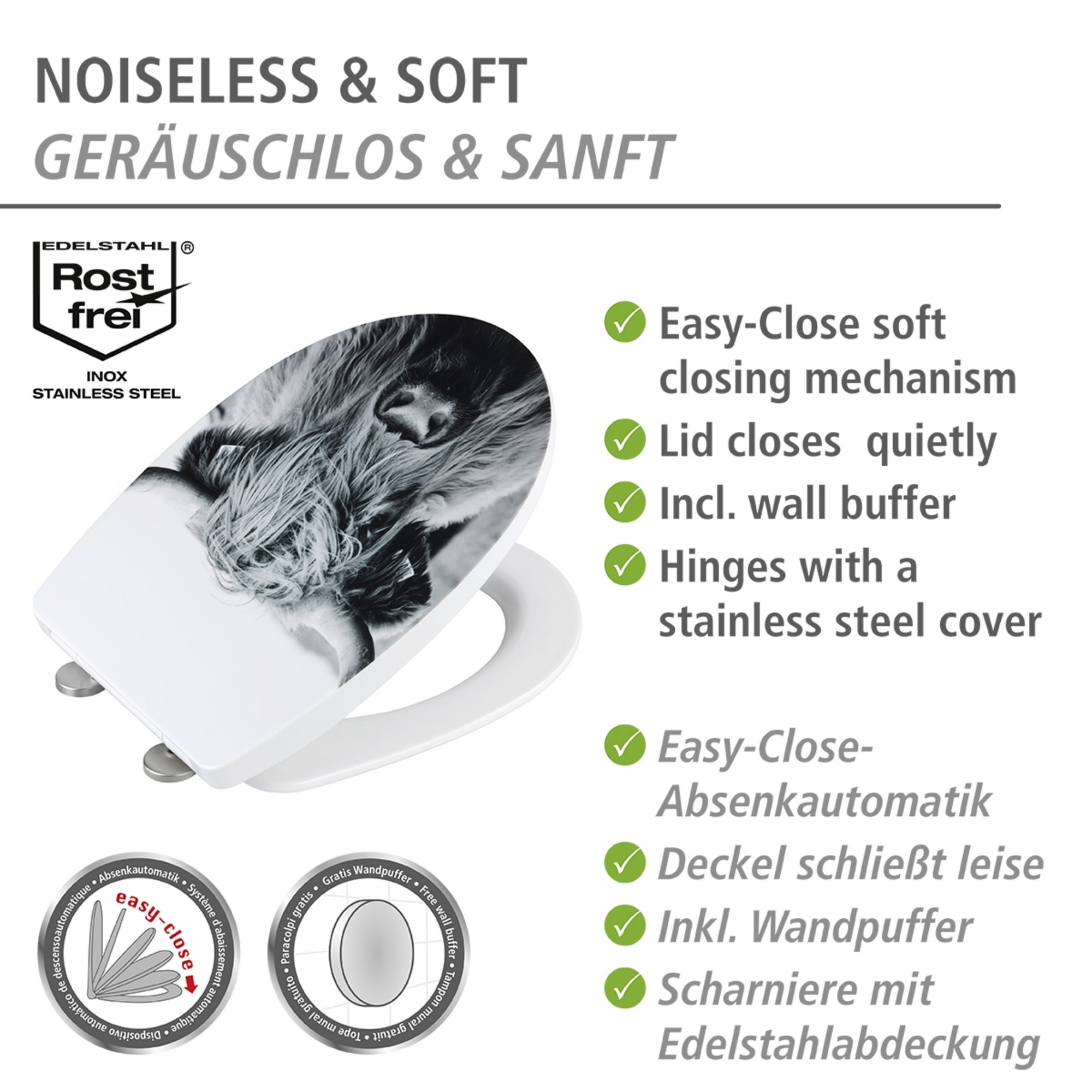 WC-Sitz 'Yak' mit Absenkautomatik mehrfarbig Thermoplast