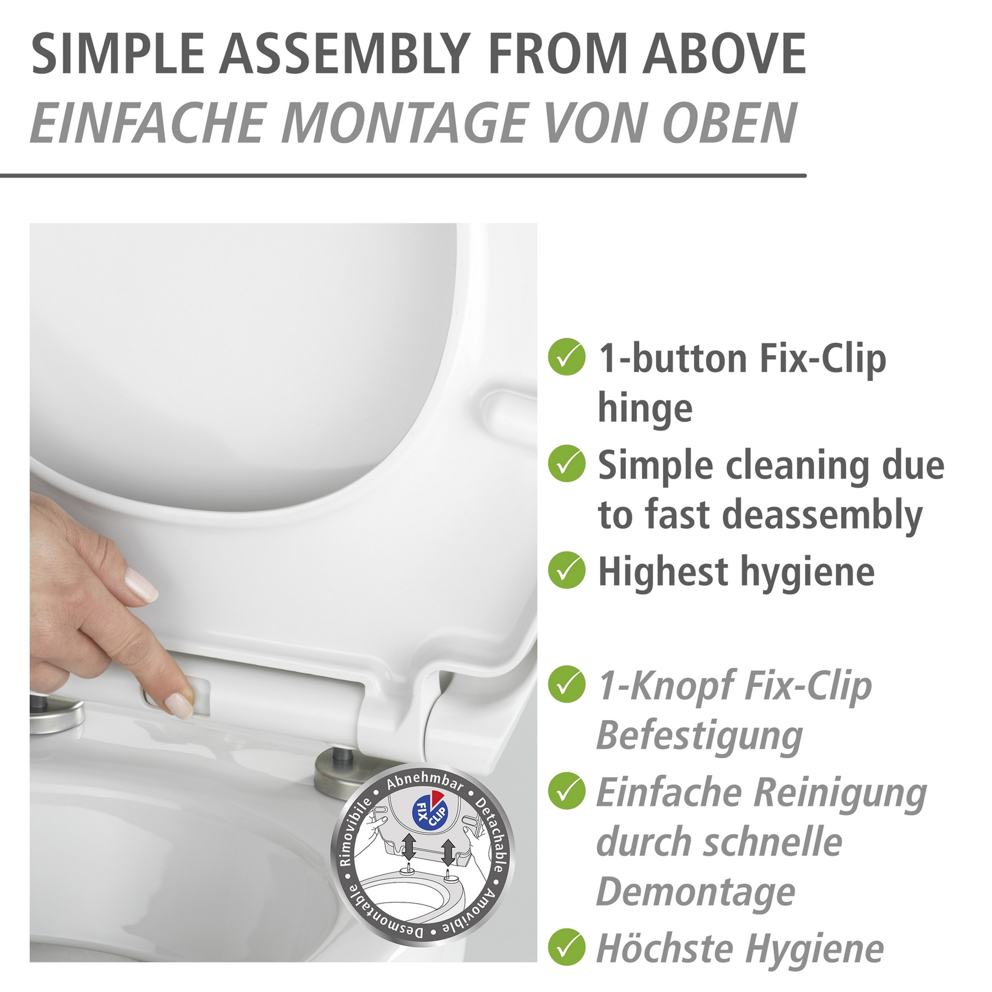 WC-Sitz 'Grey' mit Absenkautomatik mehrfarbig Duroplast